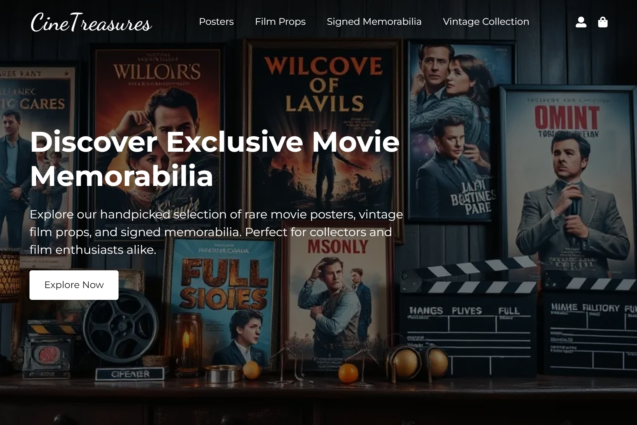 Movie memorabilia online store website template