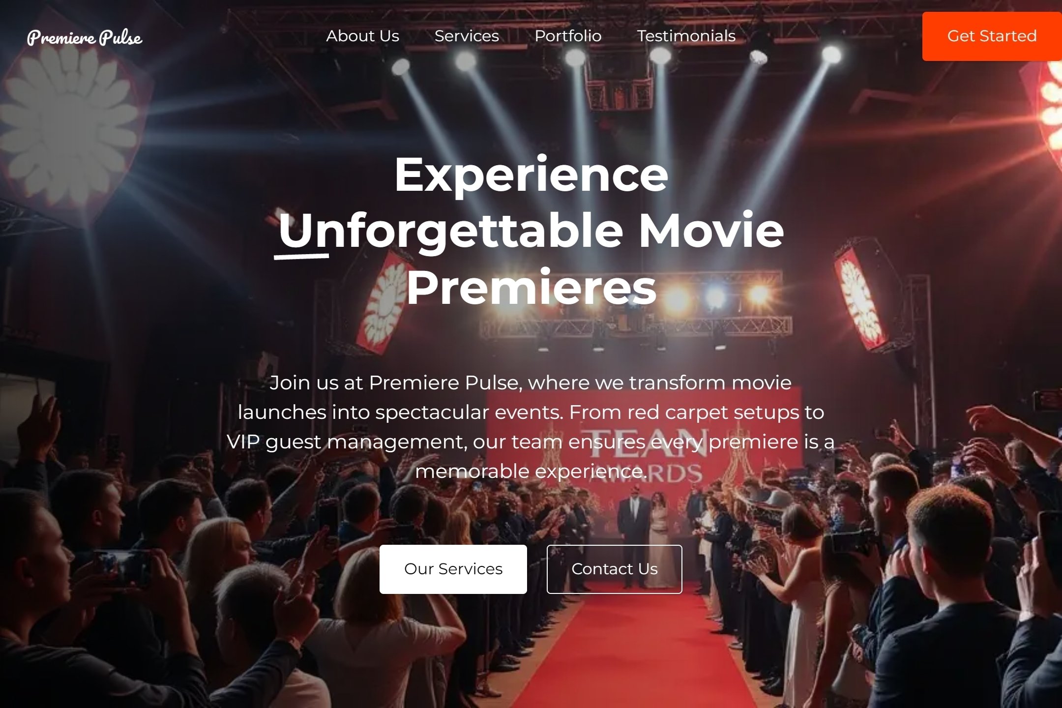 Movie premiere website template