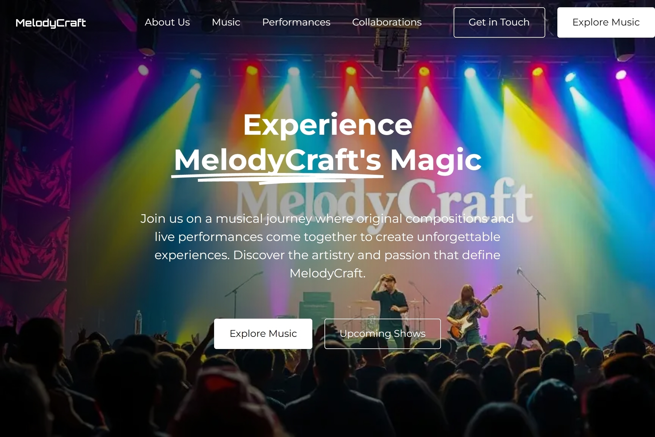 Music artist website template
