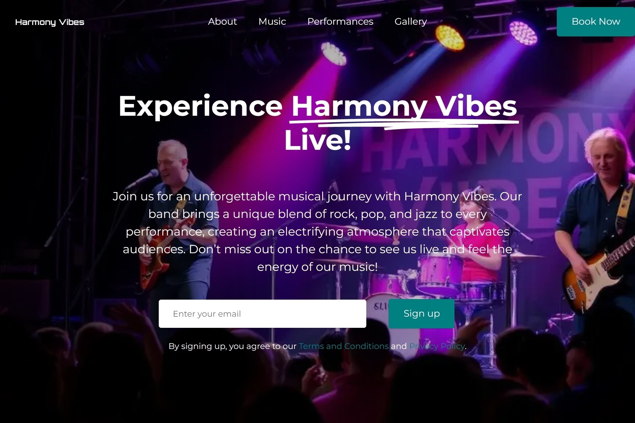 Music band website template