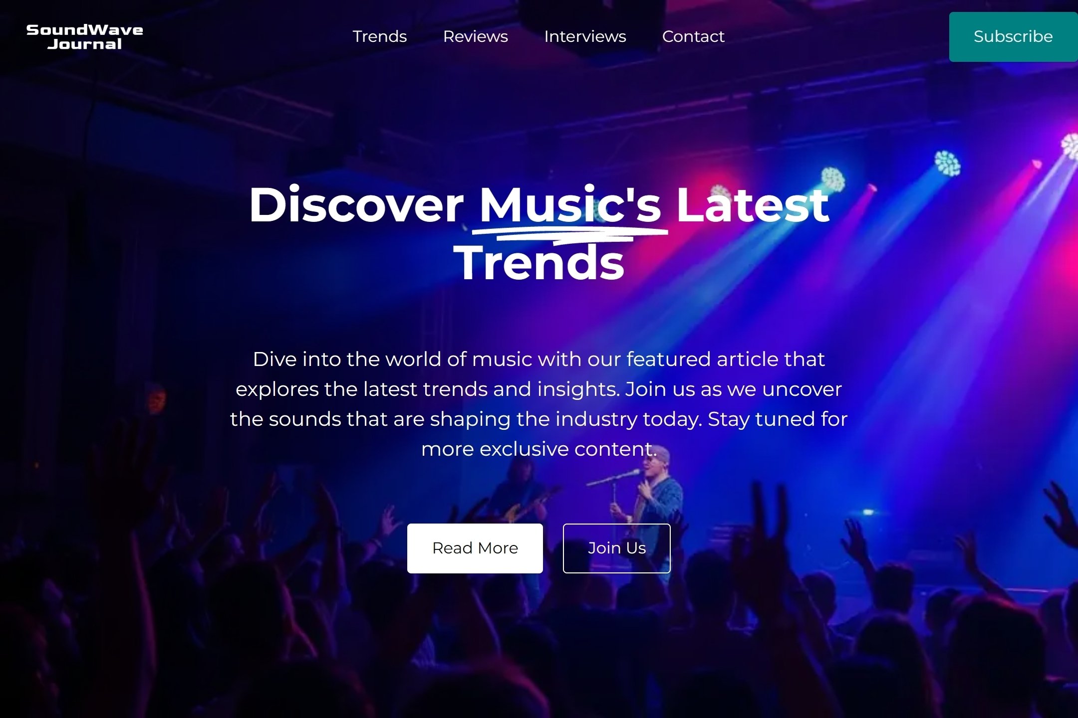 Music blog website template
