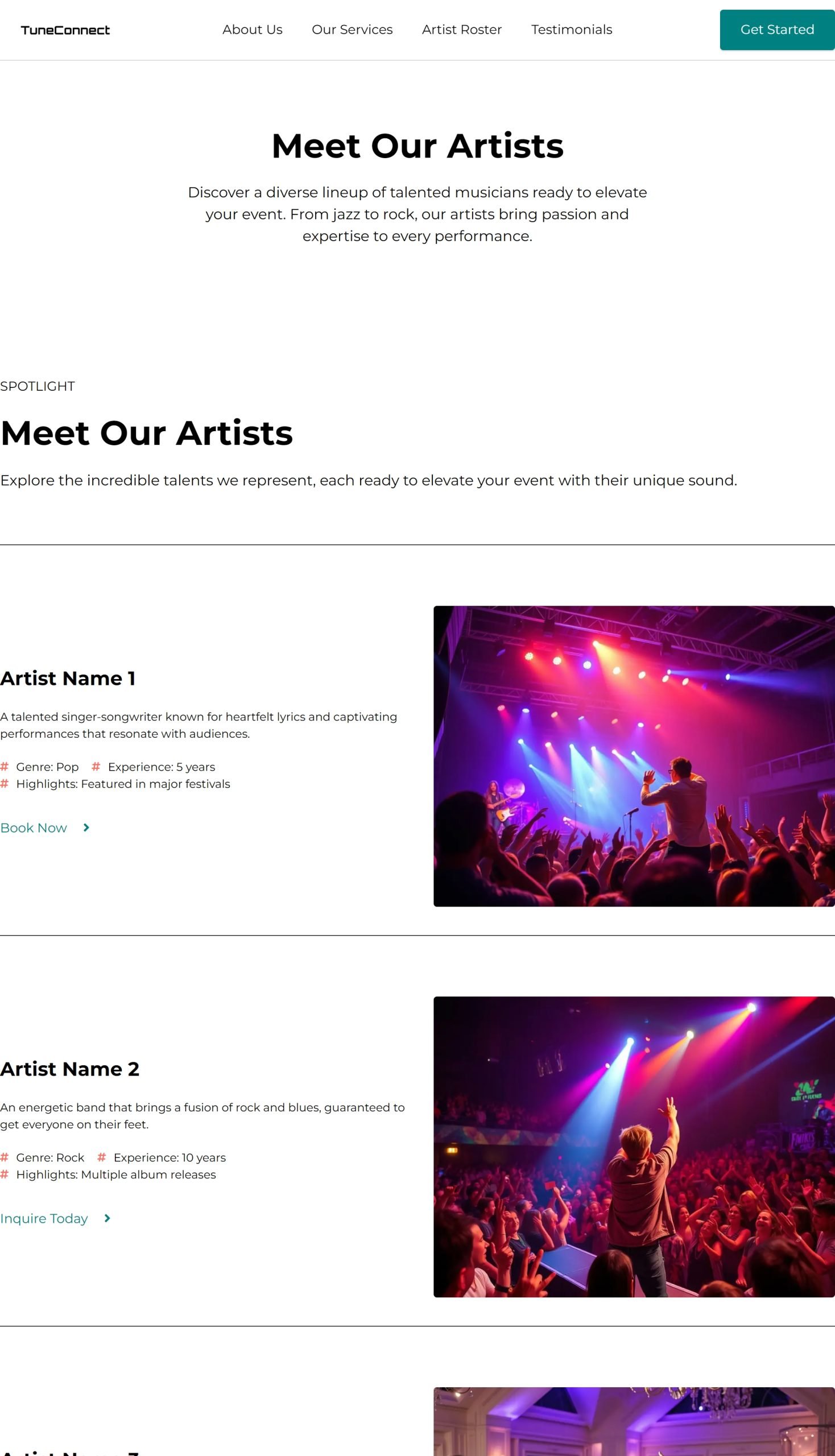 Artist Roster