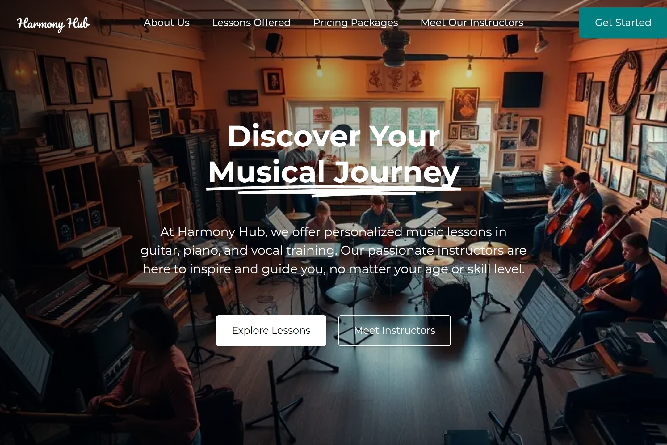 Music business website template
