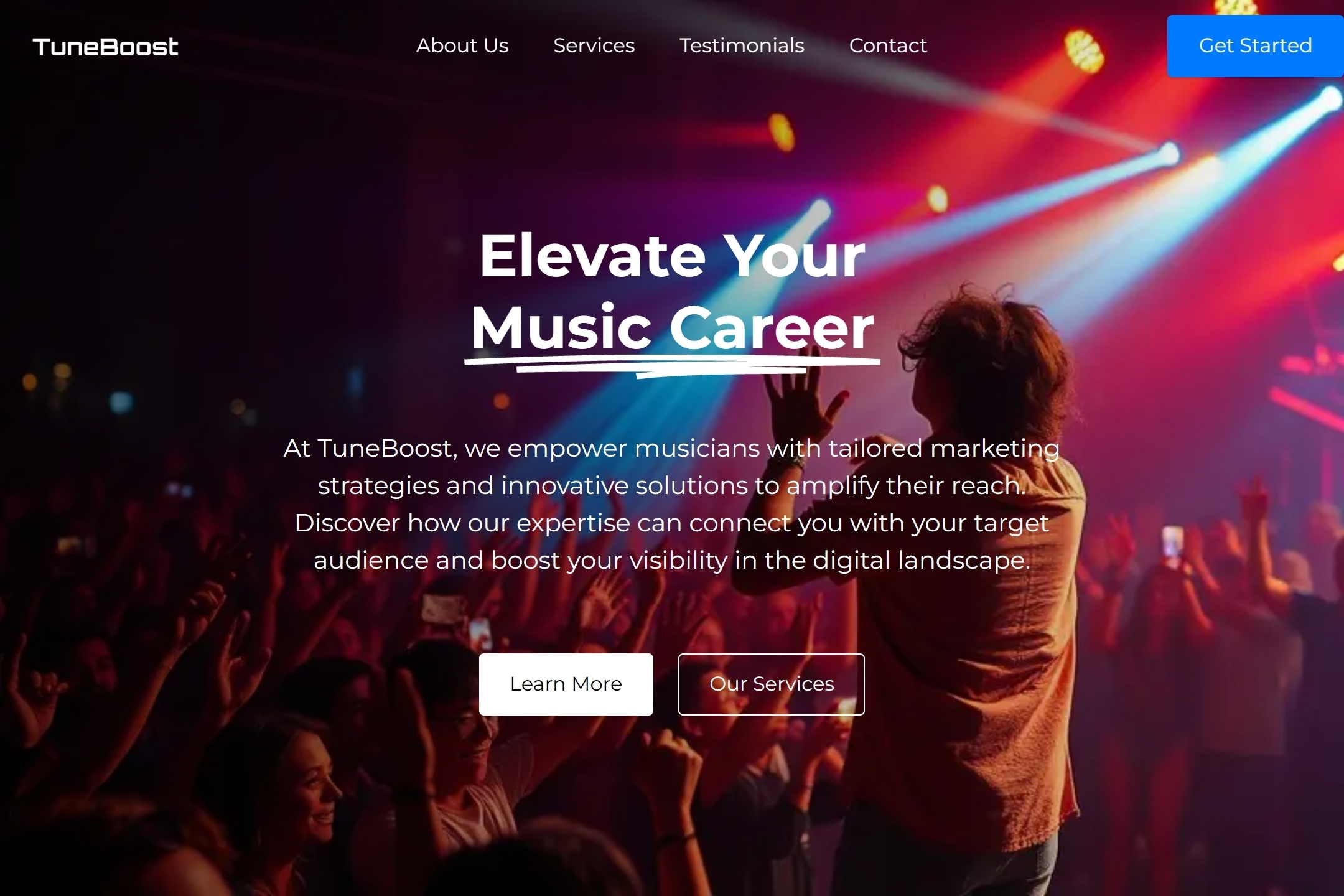 Music marketing agency website template