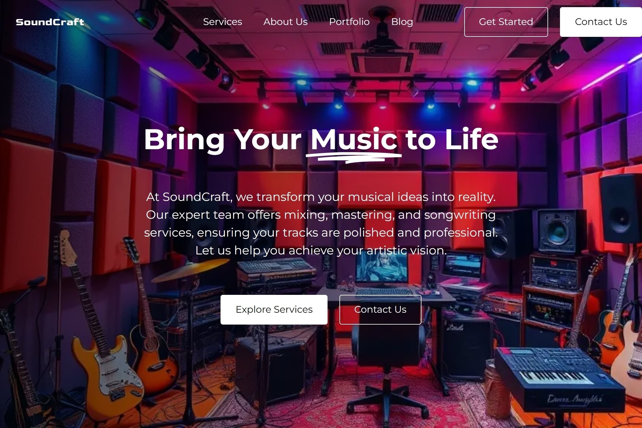 Music producer website template