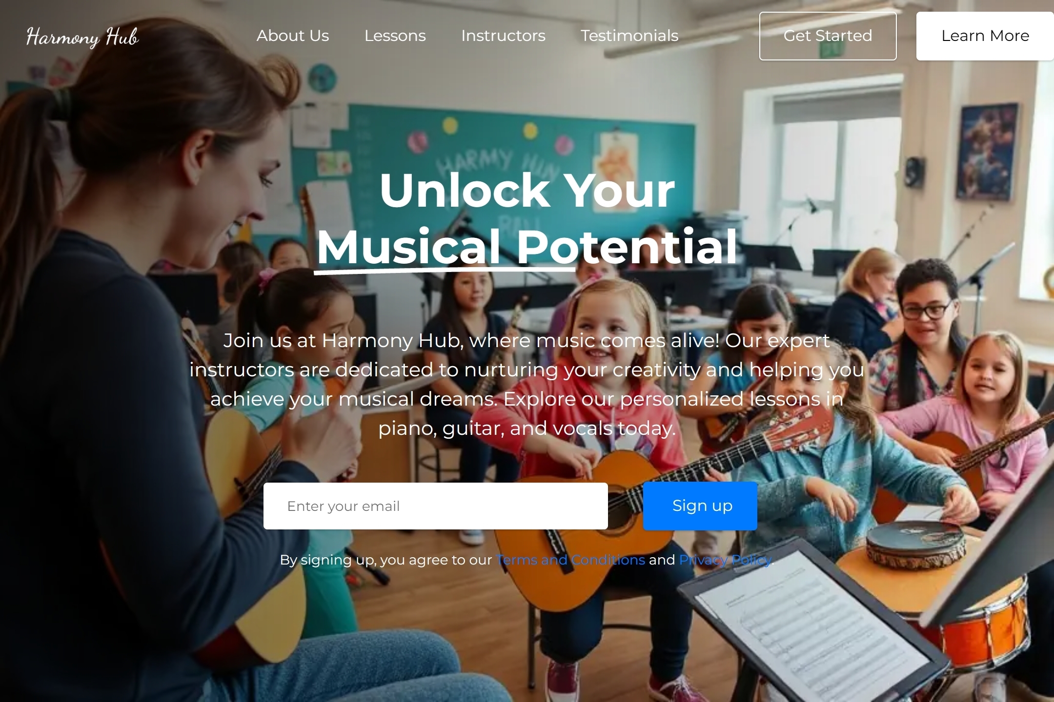 Music School website template