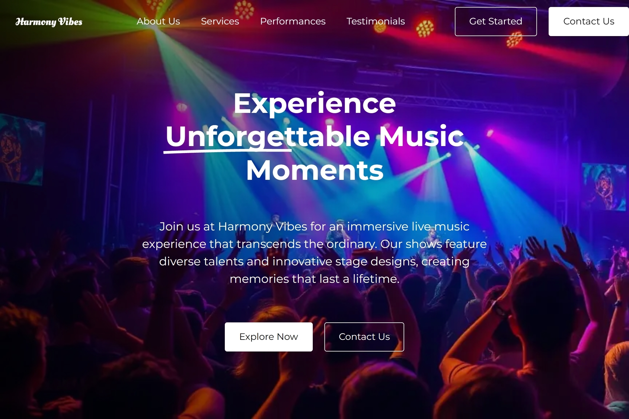 Music show website template