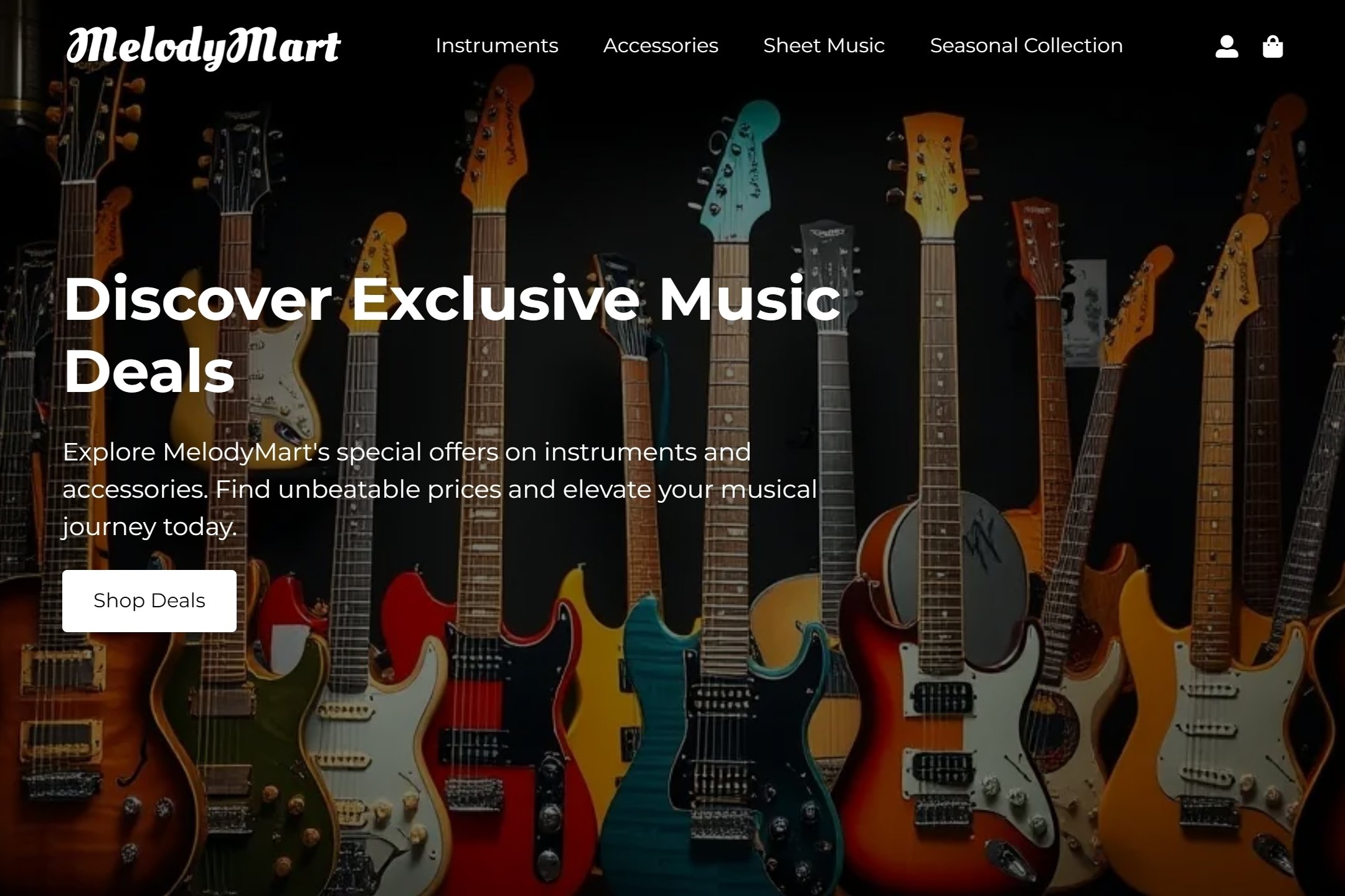 Music store website template