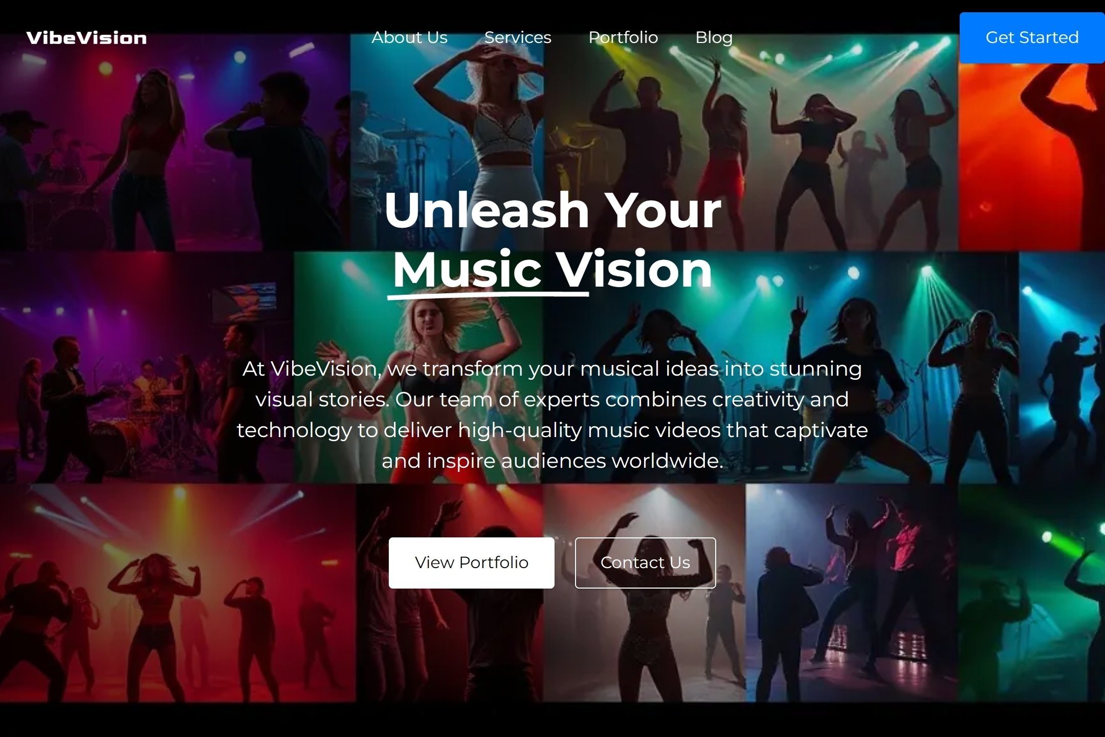 Music video website template