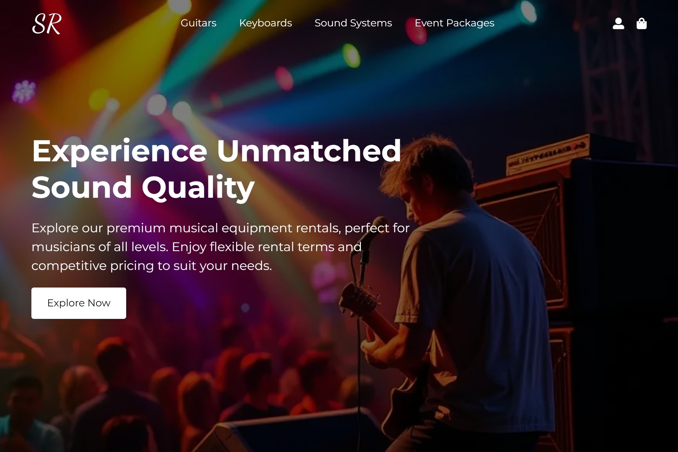 Musical equipment rental shop website template