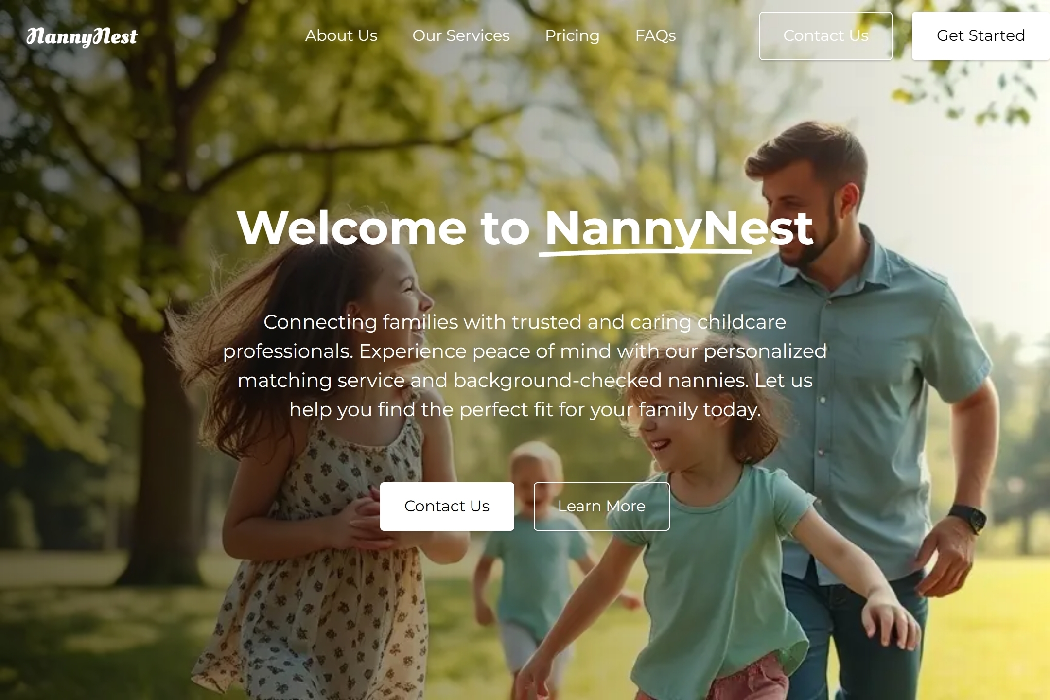 Nanny agency website template