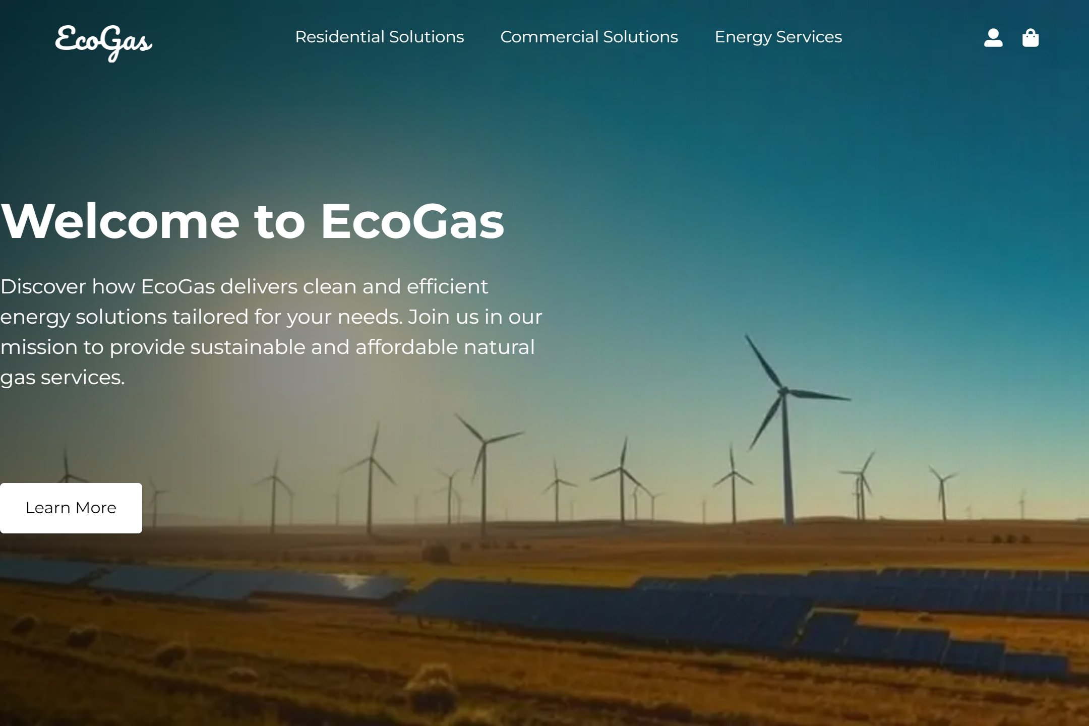 Natural gas supplier website template