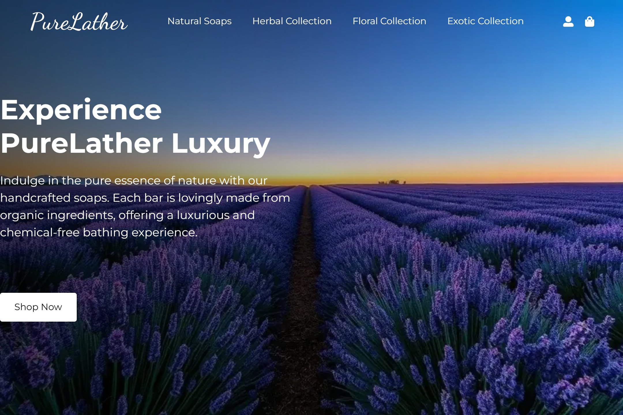 Natural soap retailer website template