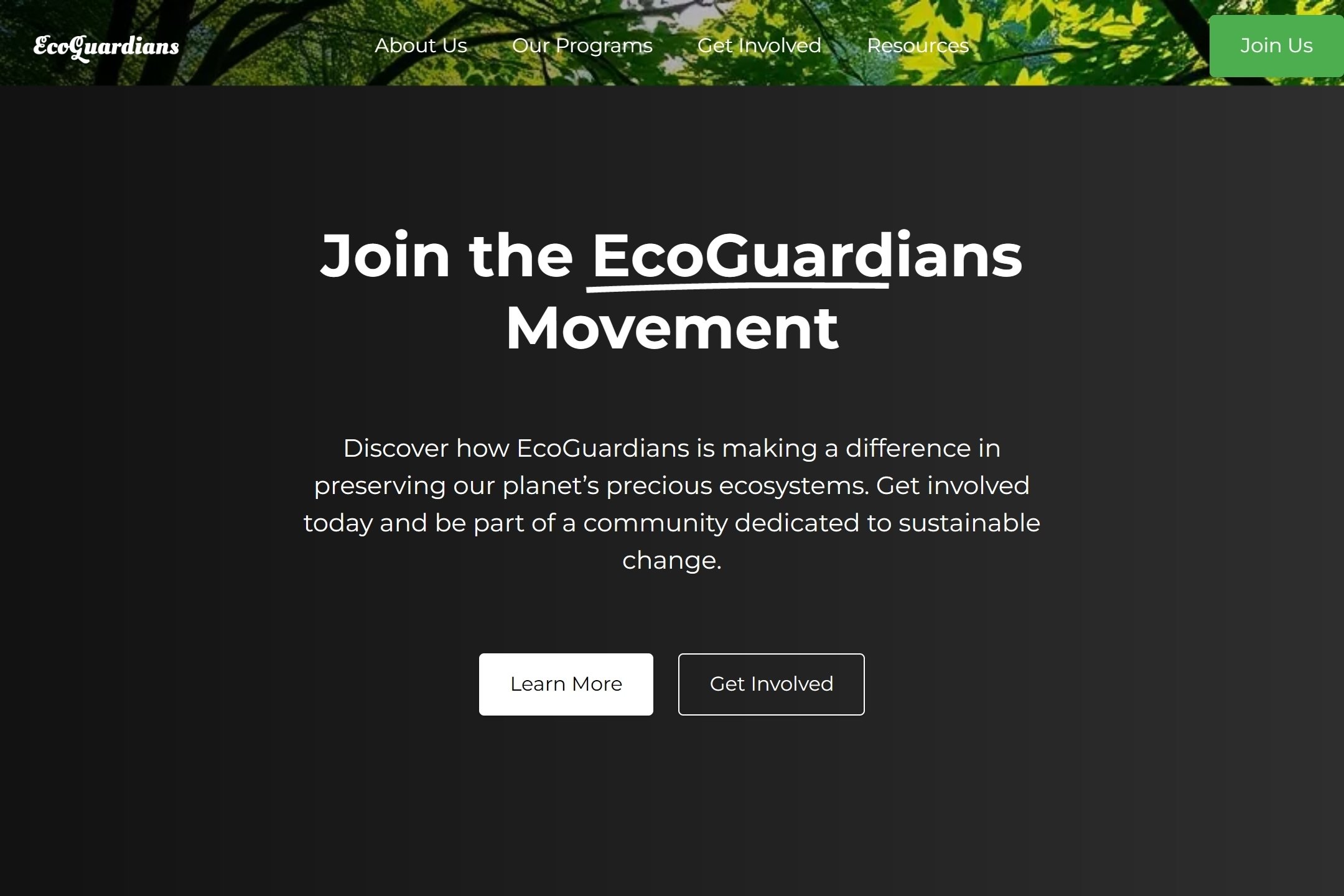 Nature conservation foundation website template