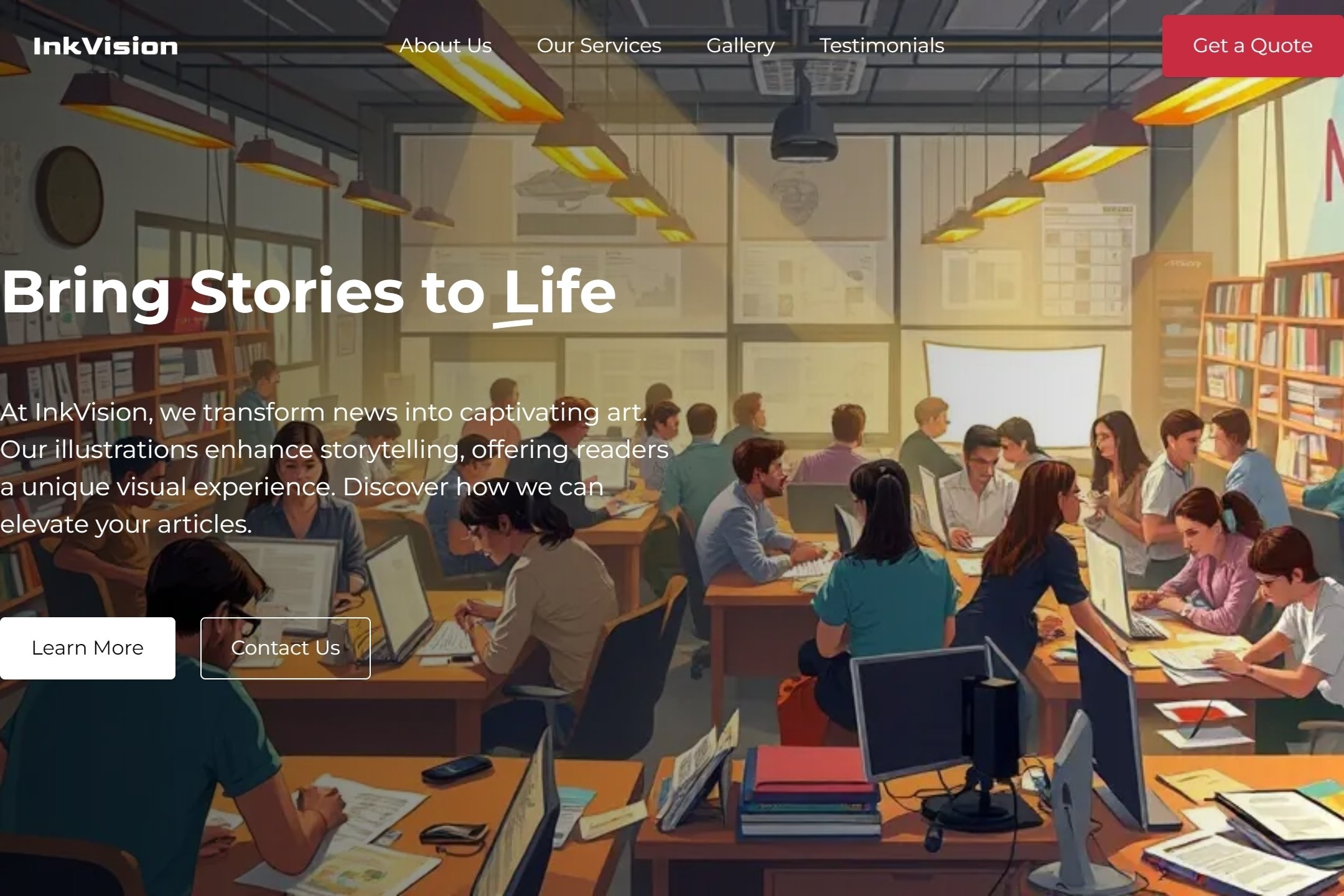 Newspaper illustrator website template