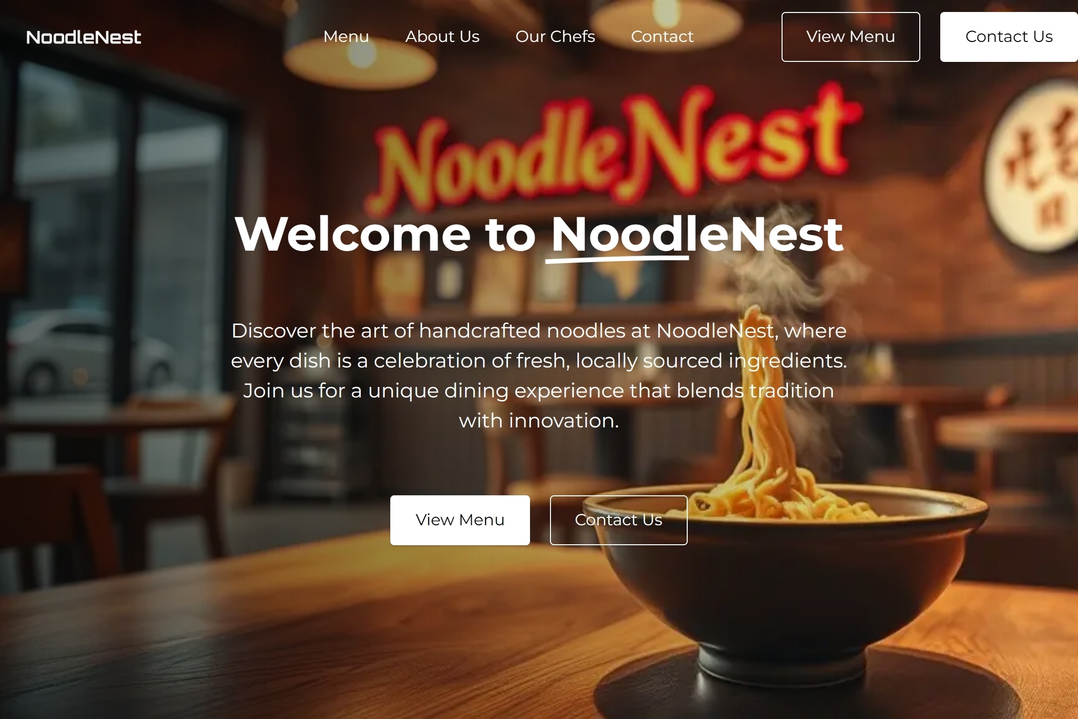 Noodle bar website template