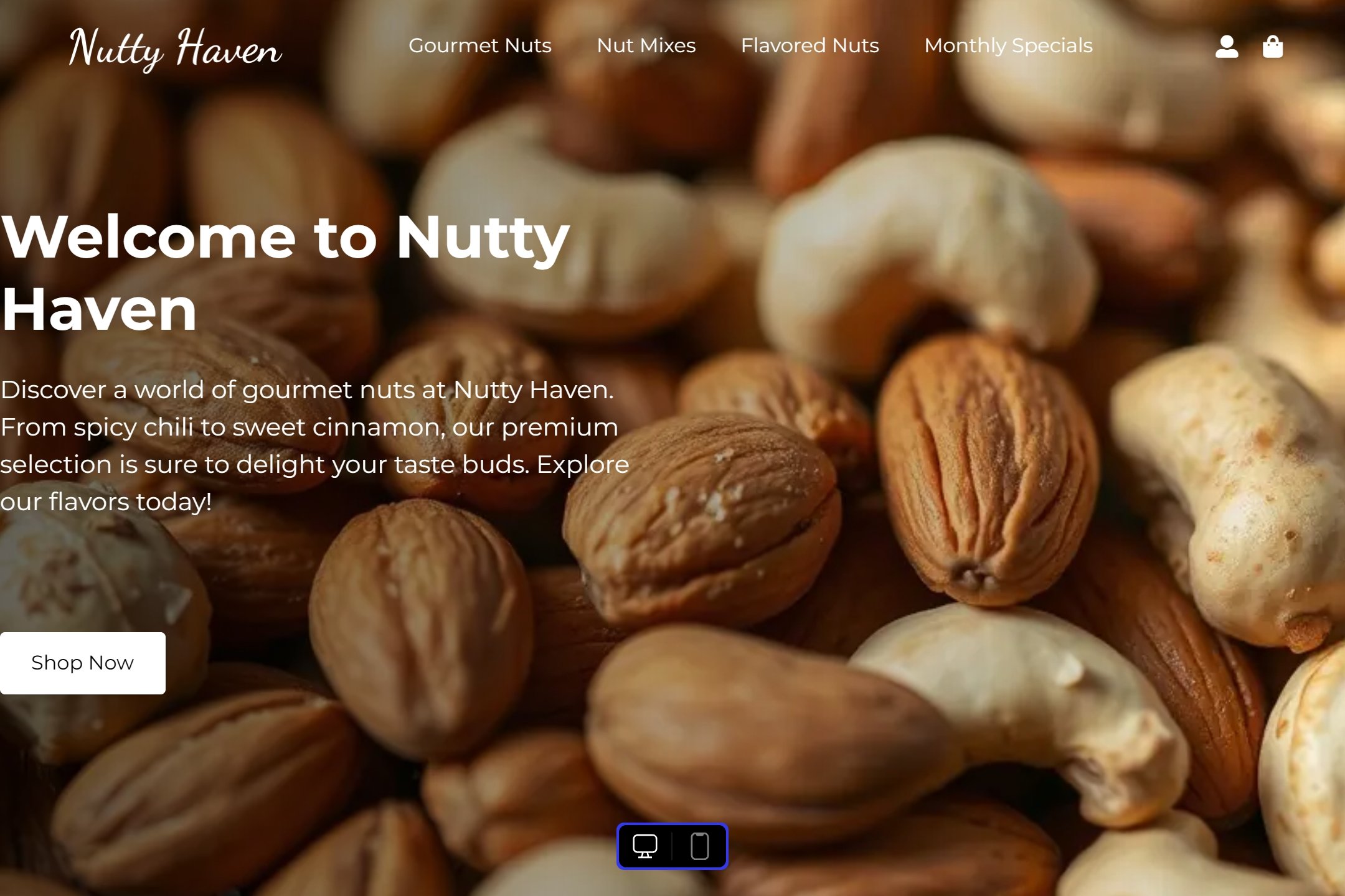 Nut shop website template