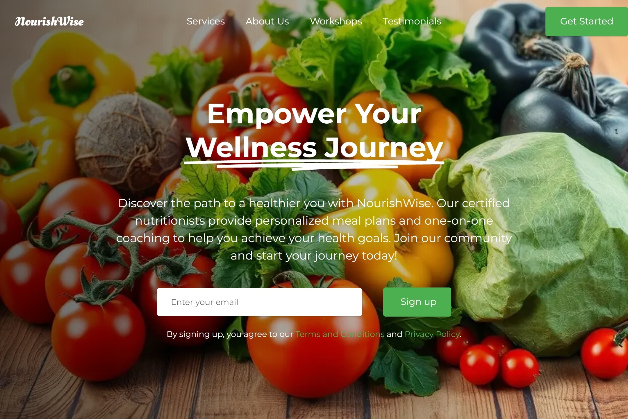 Nutritional wellness consultant website template