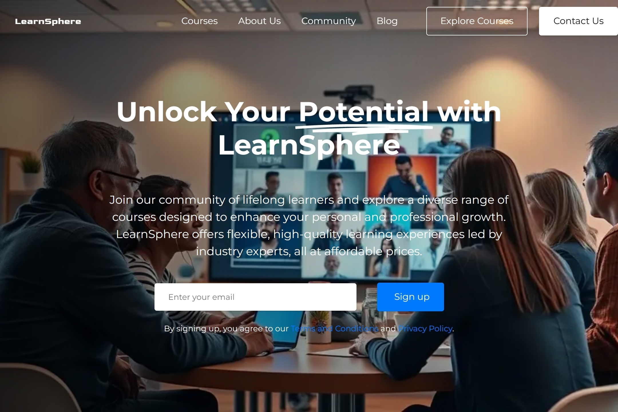 Online adult education website template