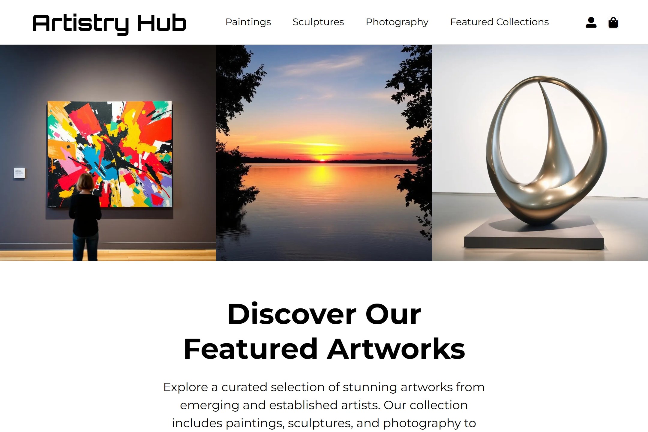 Online art dealer website template