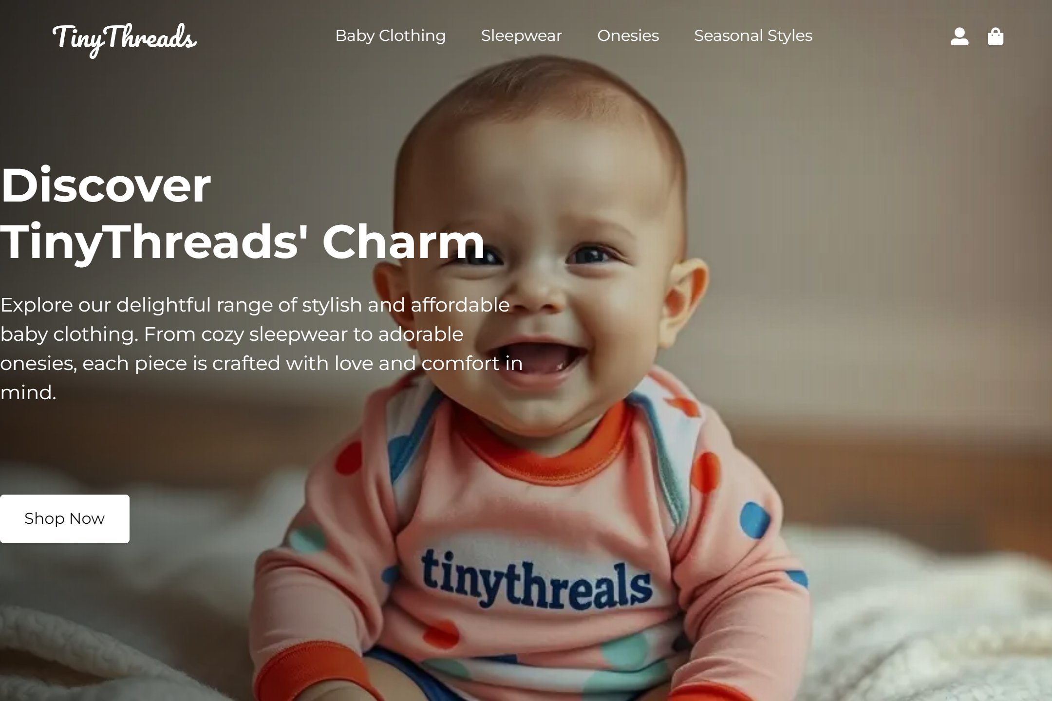 Online baby clothing store website template