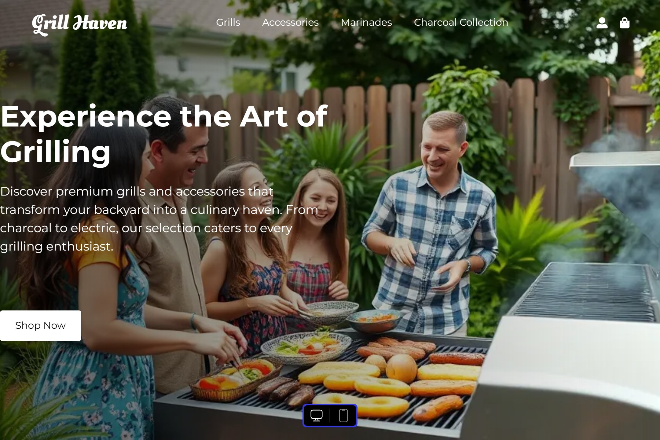 Online barbecue grill store website template
