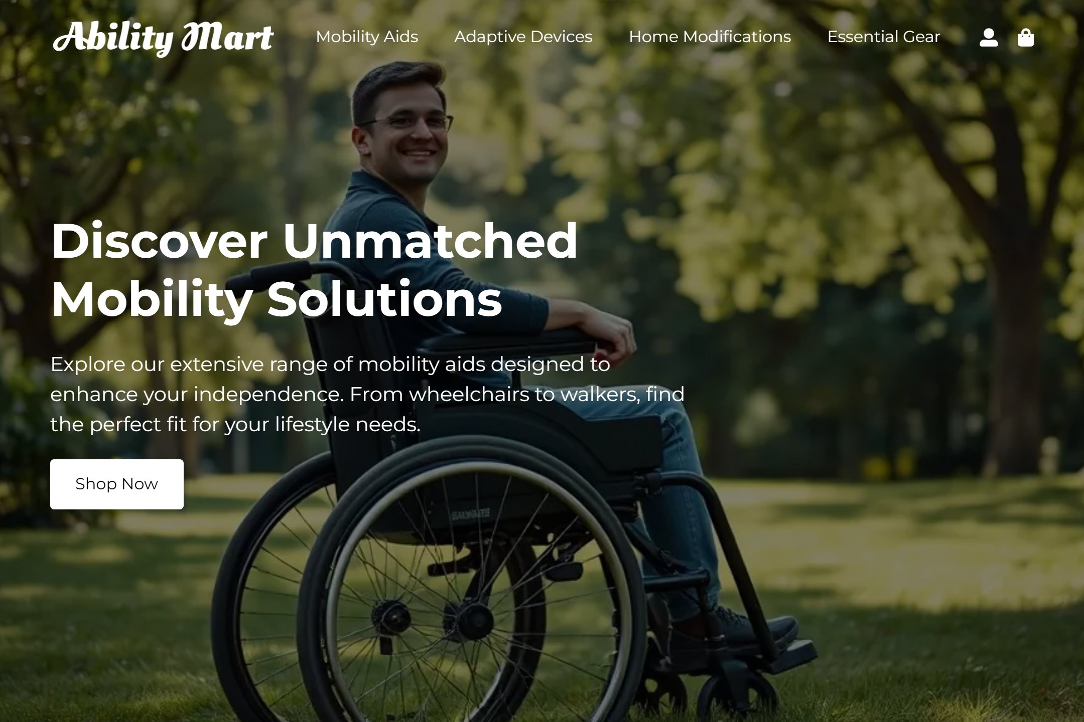 Online disability store website template