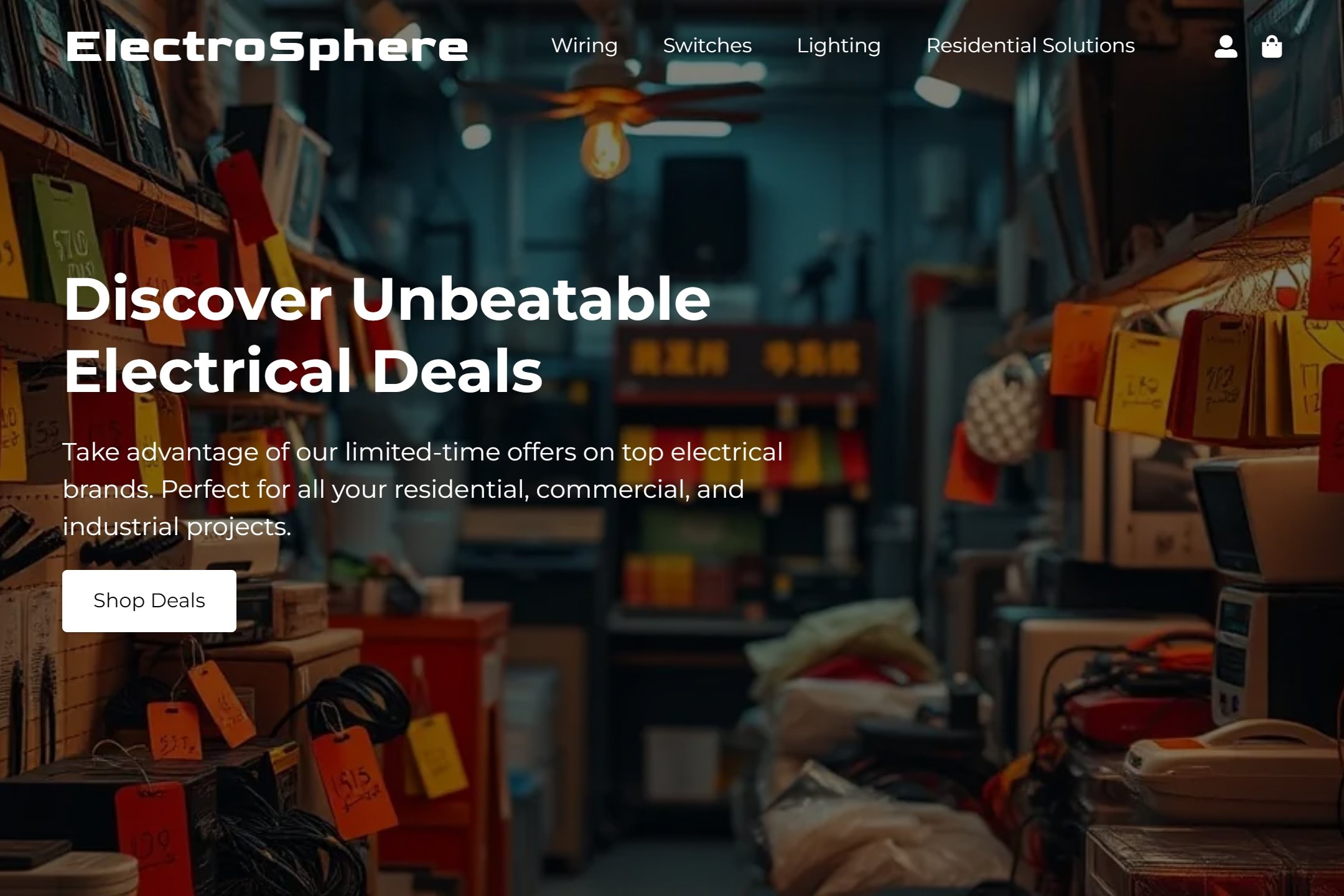 Online electrical supply store website template