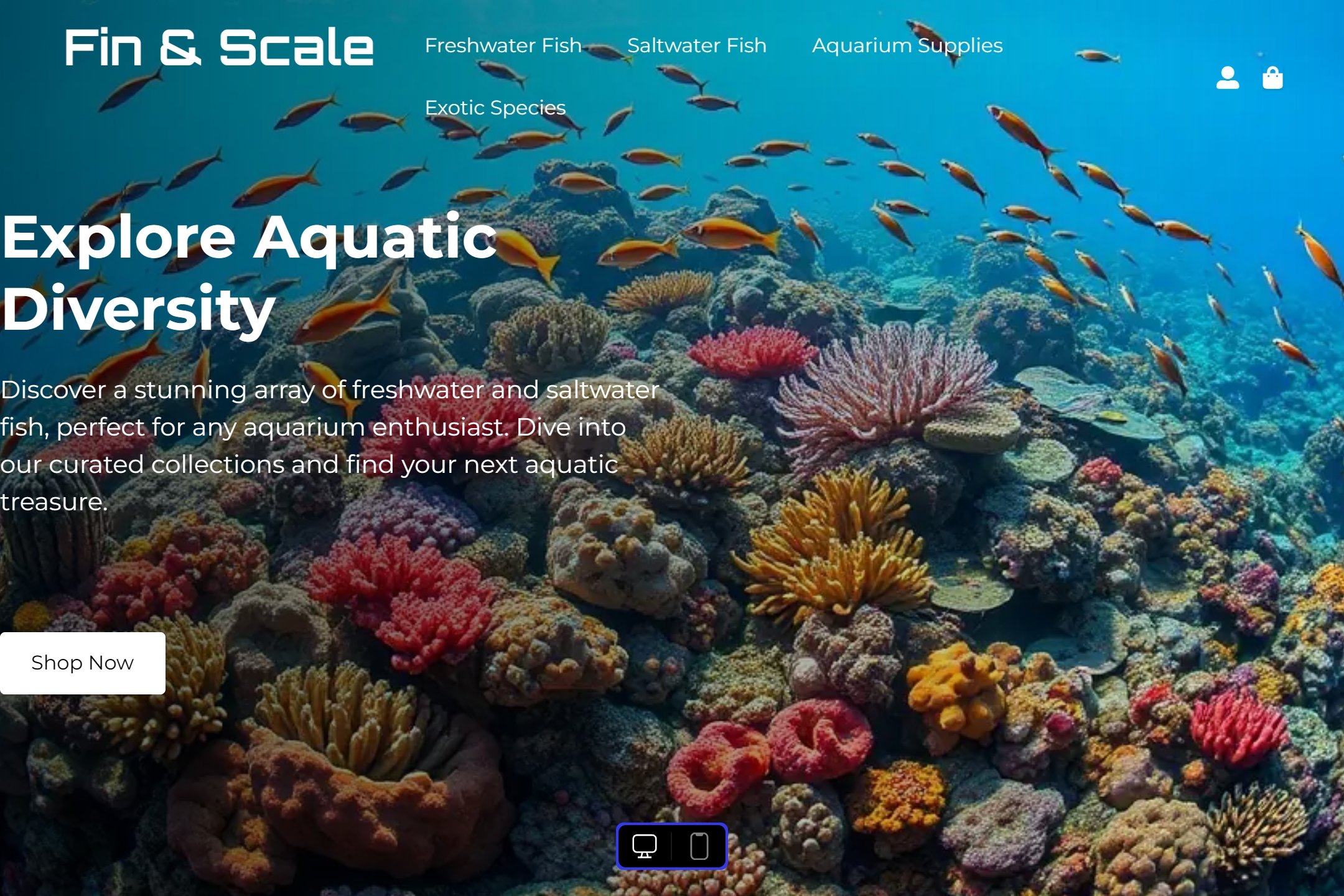 Online fish store website template