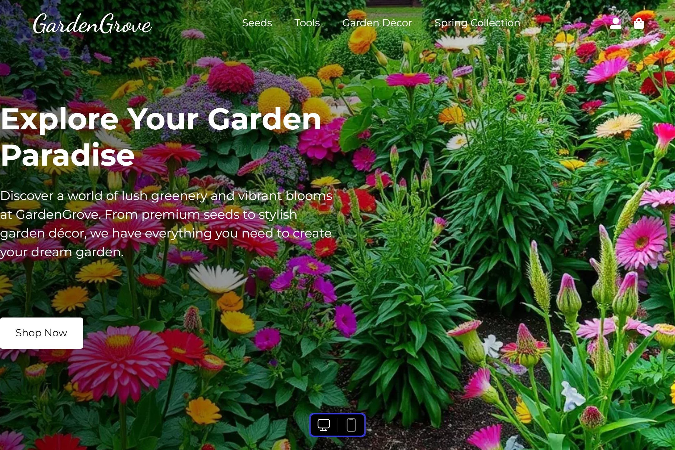Online garden store website template