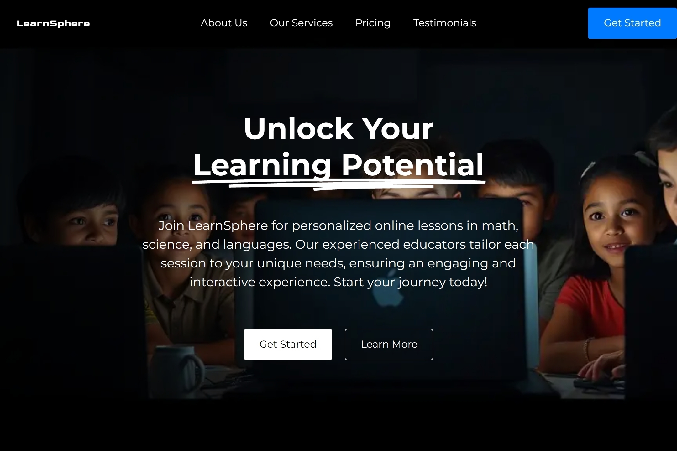 Online lesson website template