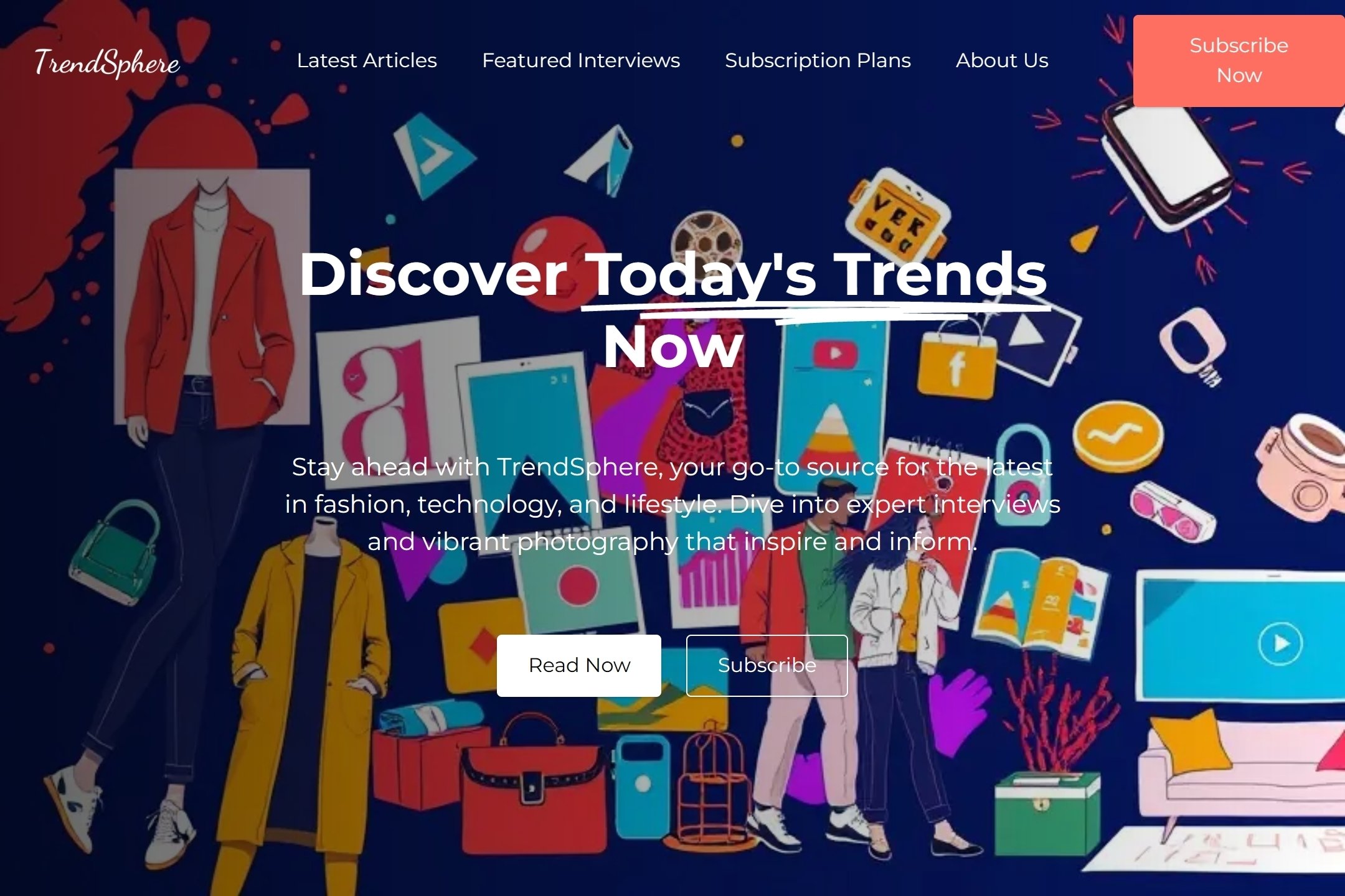 Online magazine website template