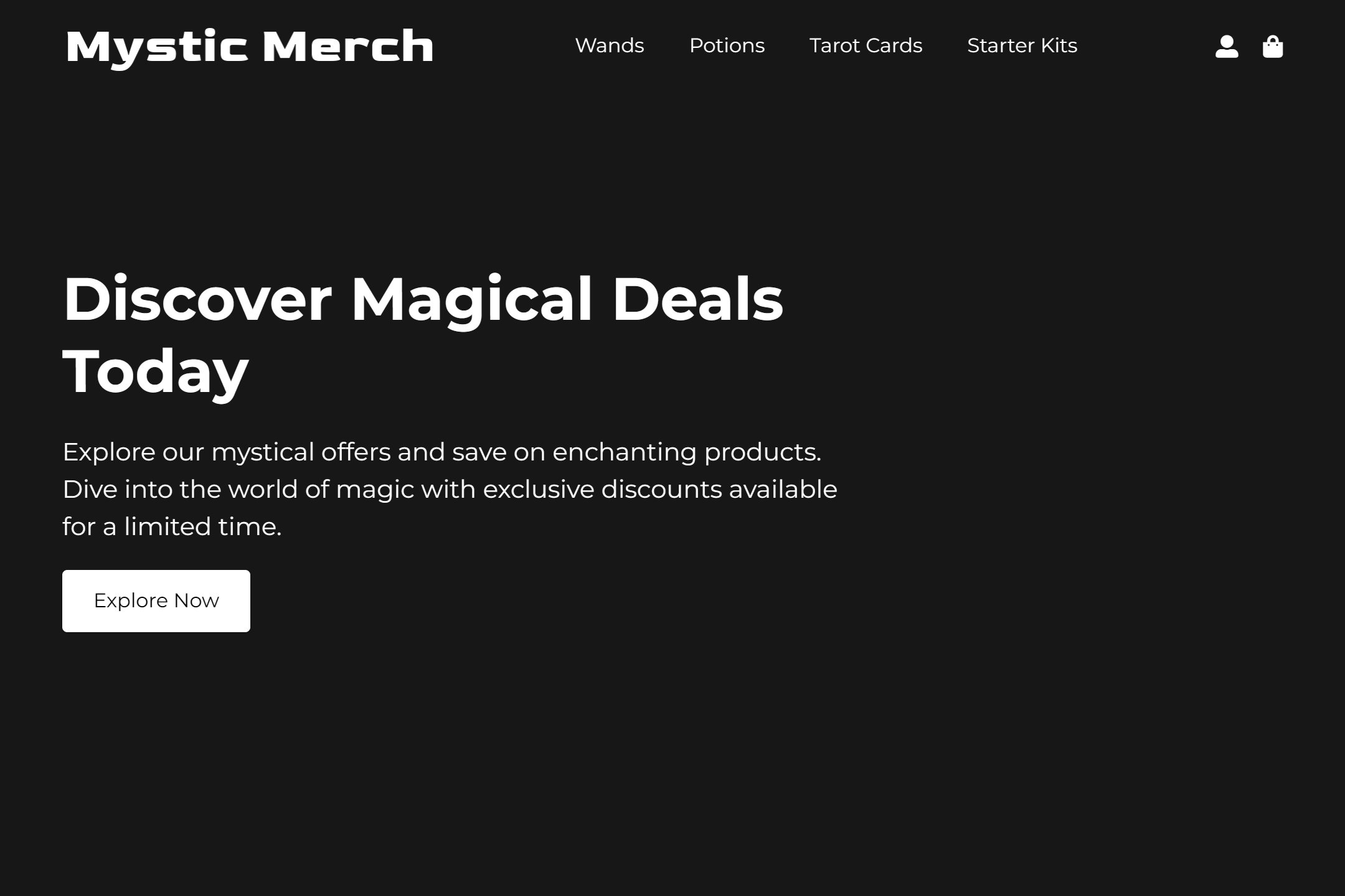 Online magic store website template