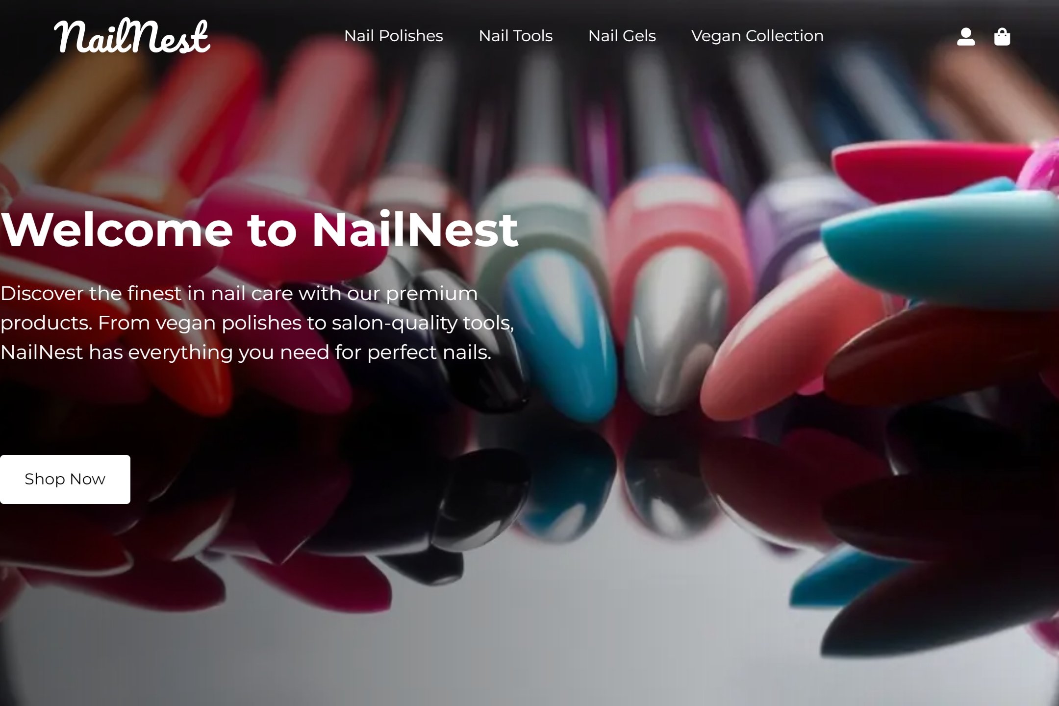 Online nail care store website template