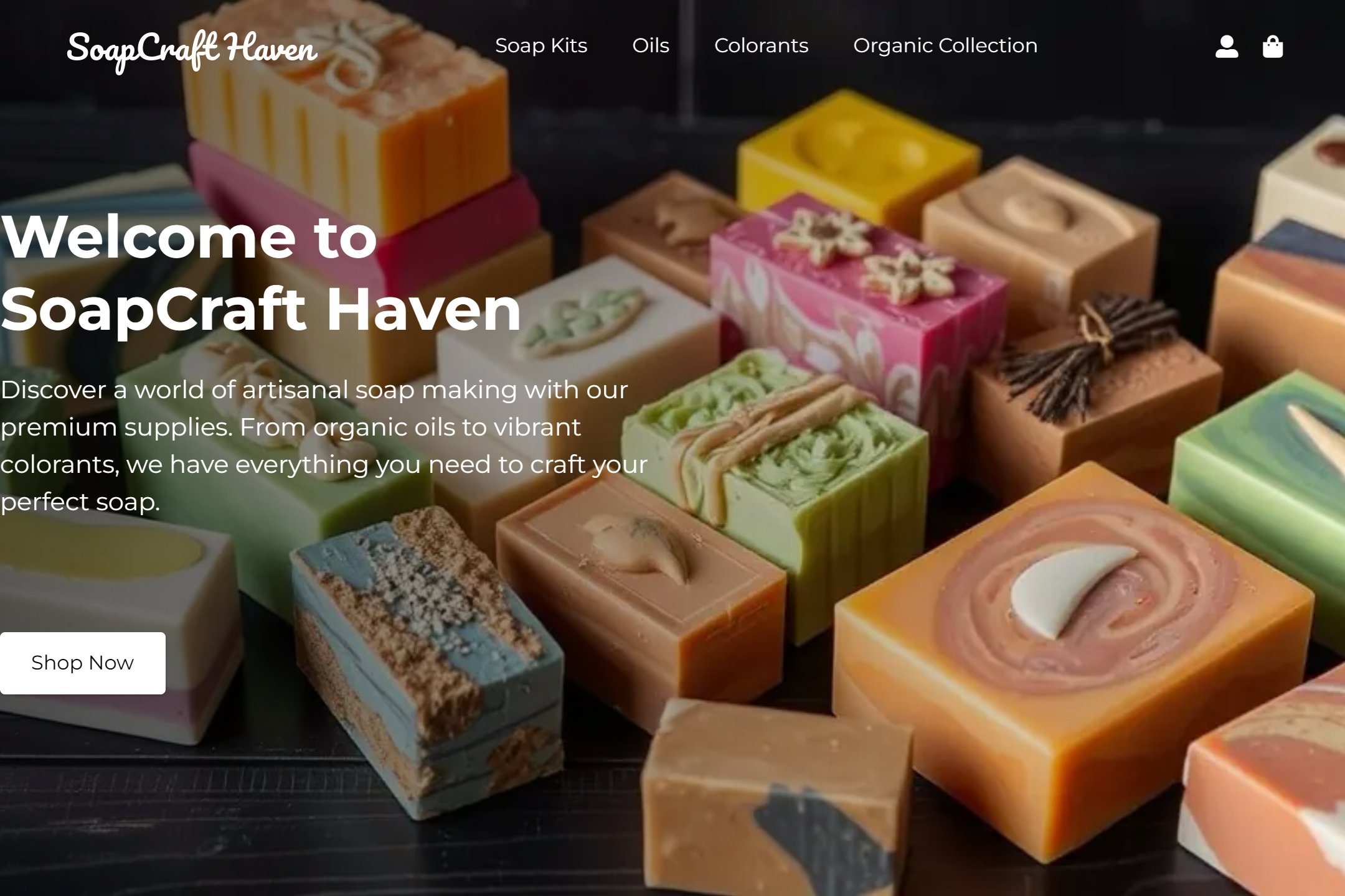Online soap making supply store website template