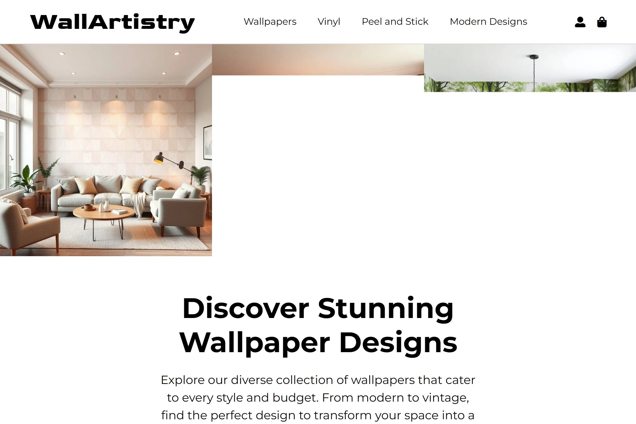 Online wallpaper store website template