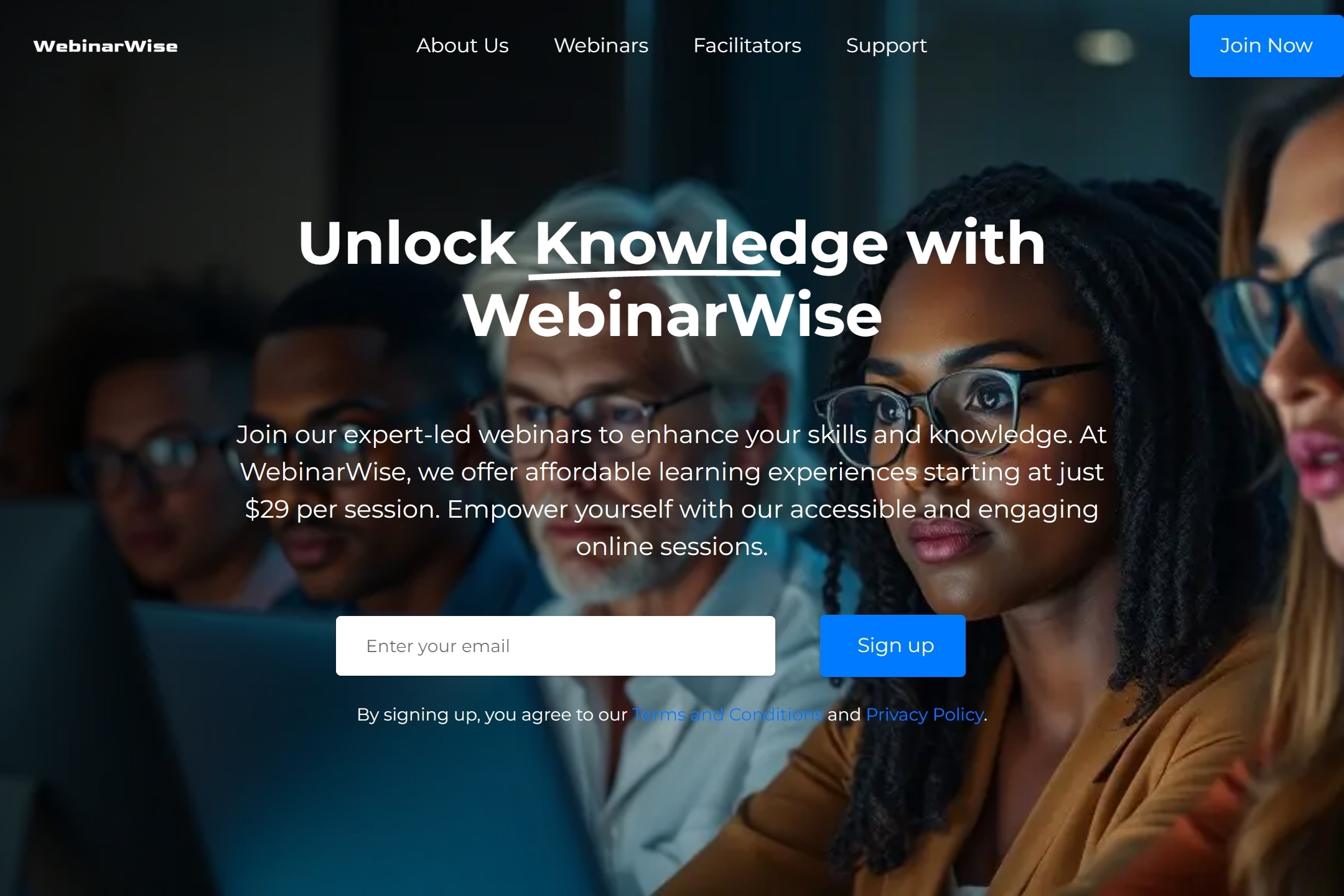 Online webinar website template