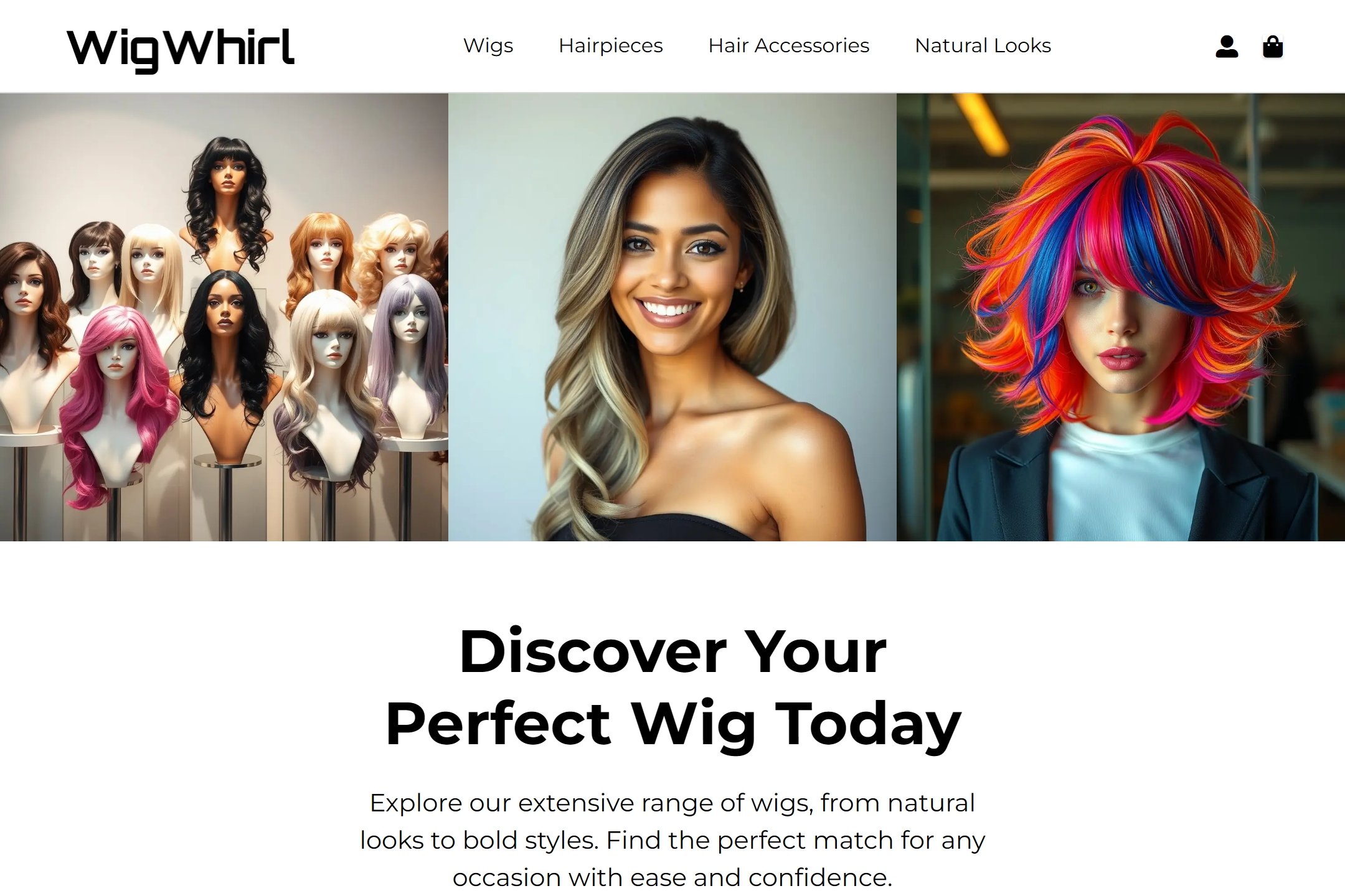 Online wig shop website template