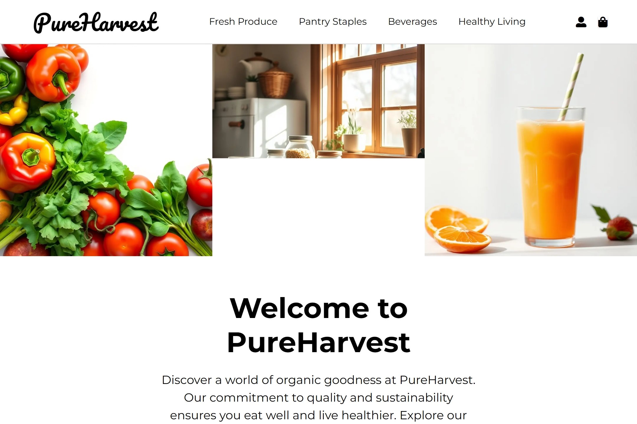 Organic foods store website template