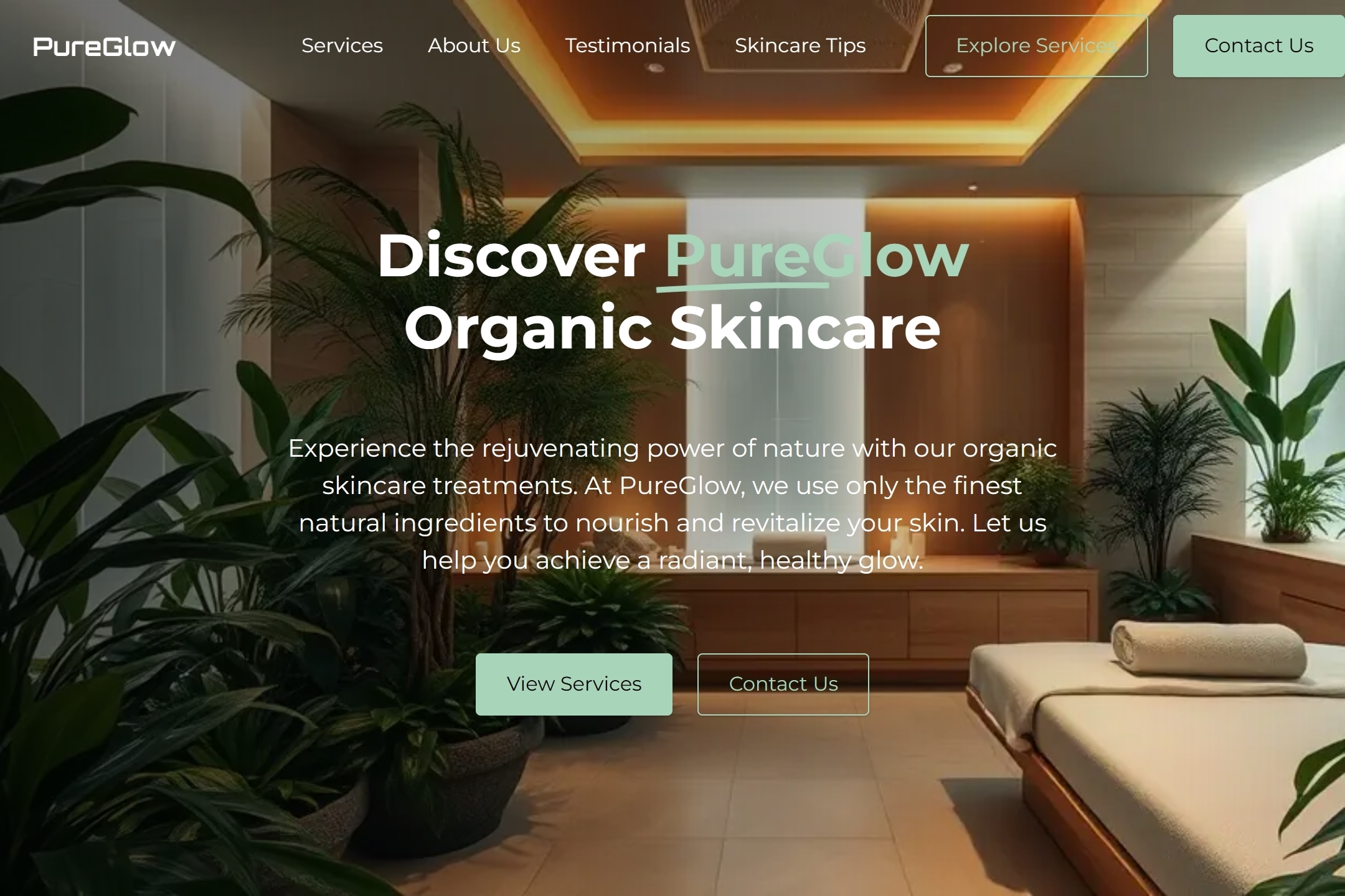 Organic skin care beautician website template