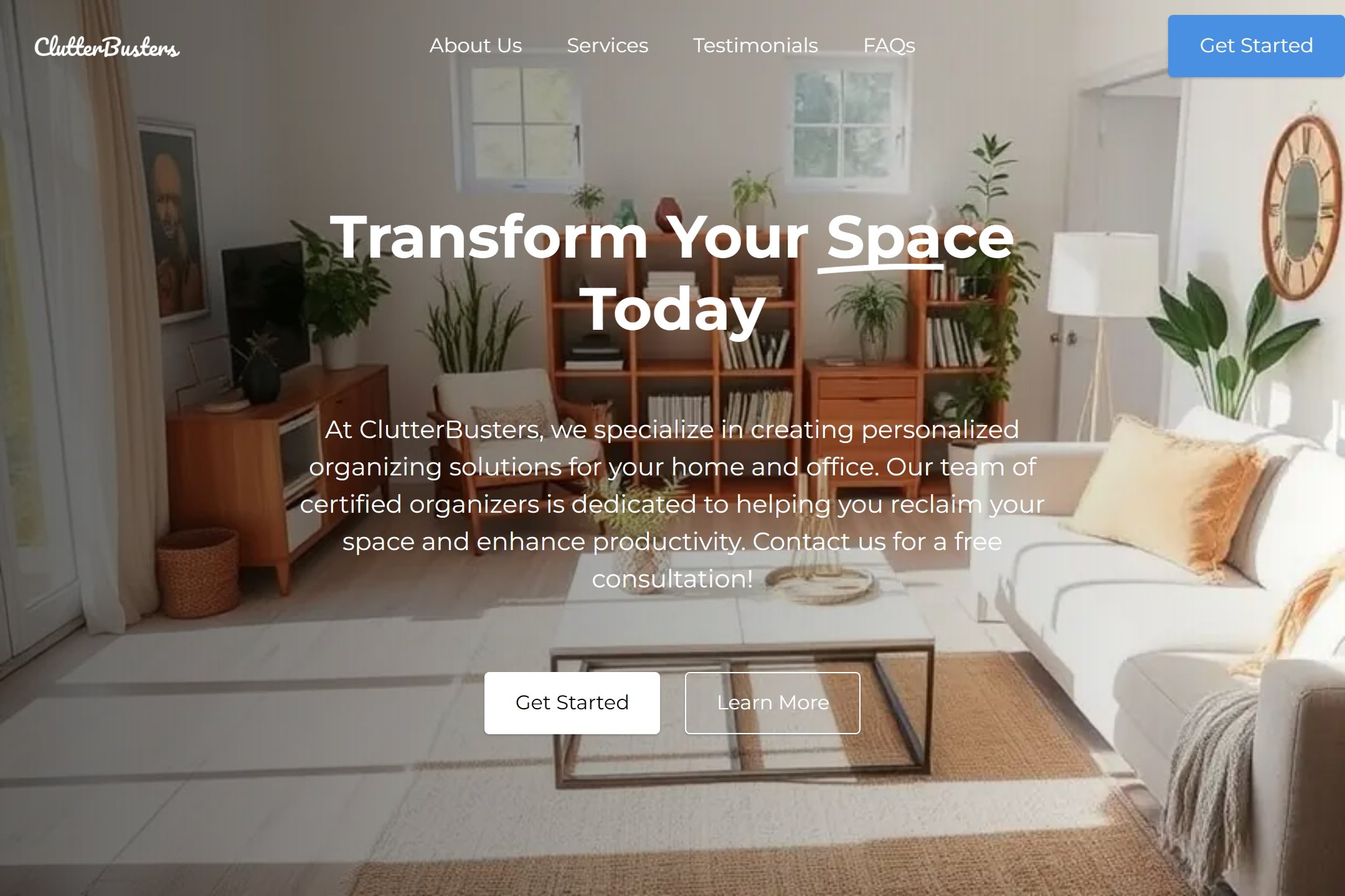 Organizer website template