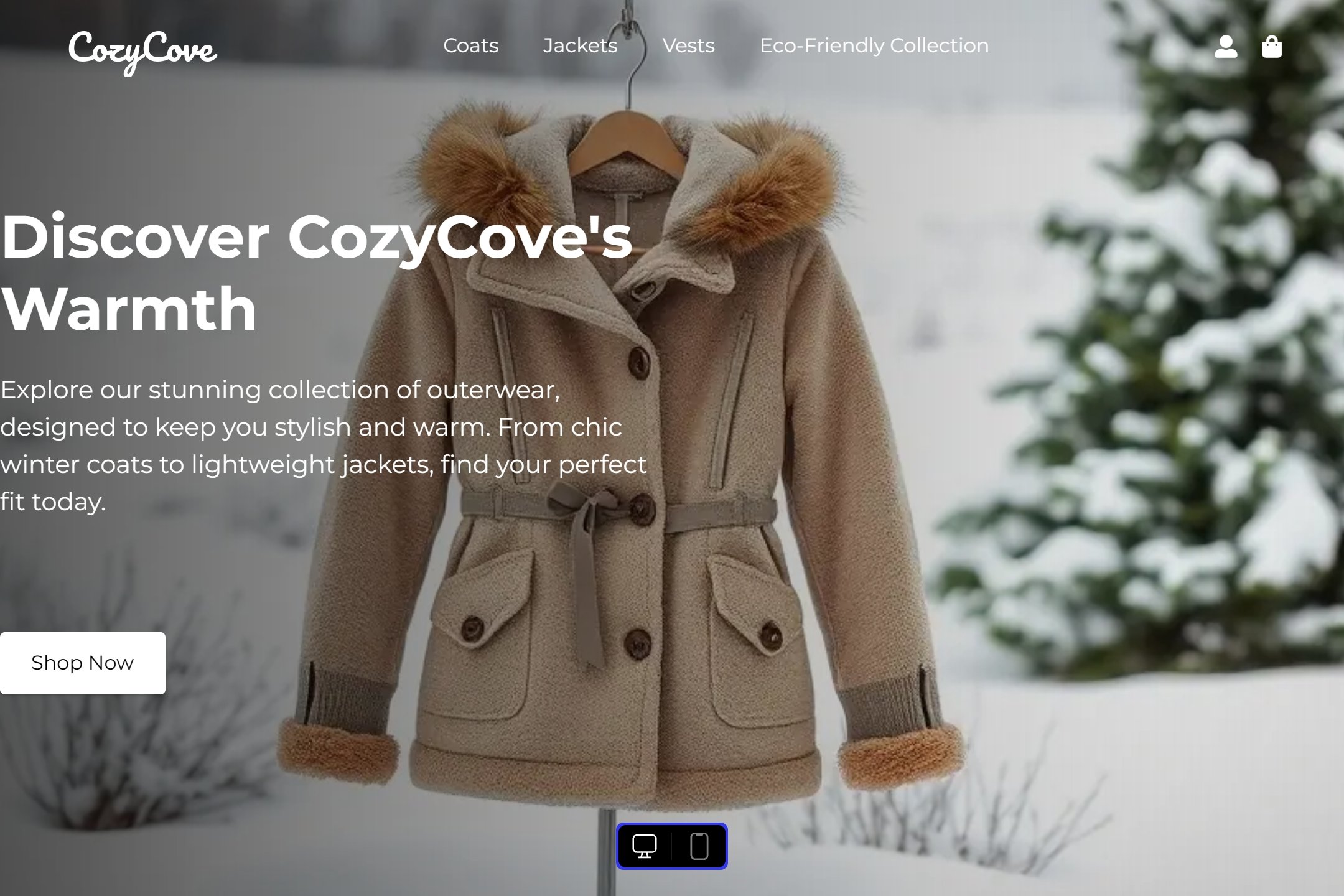 Outerwear shop website template