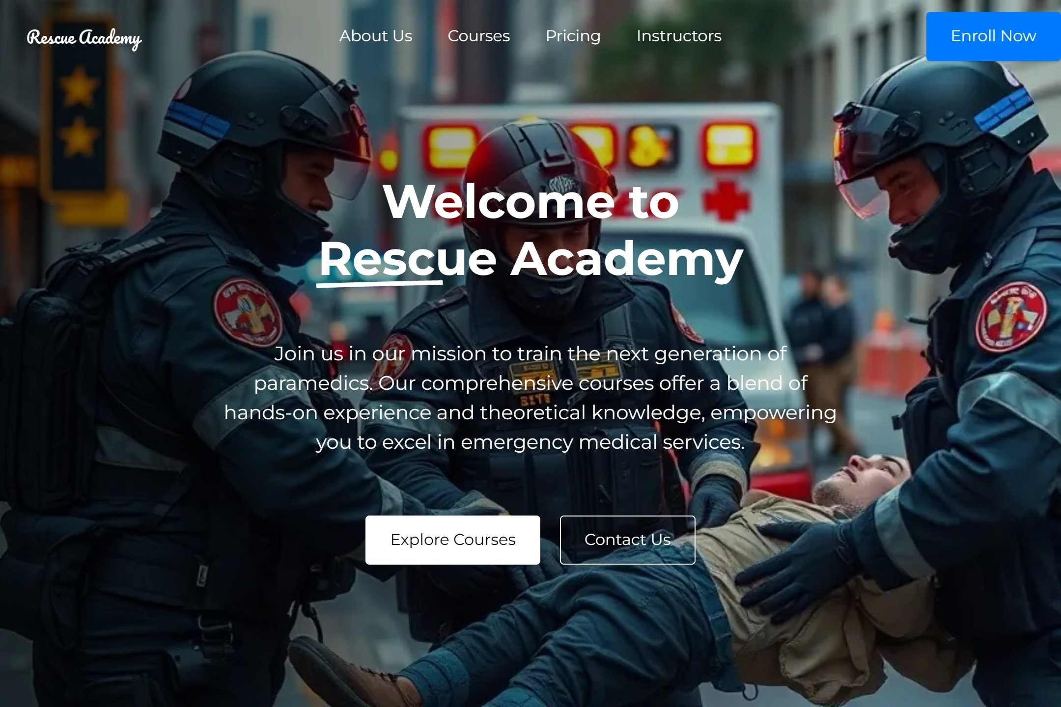 Paramedic school website template