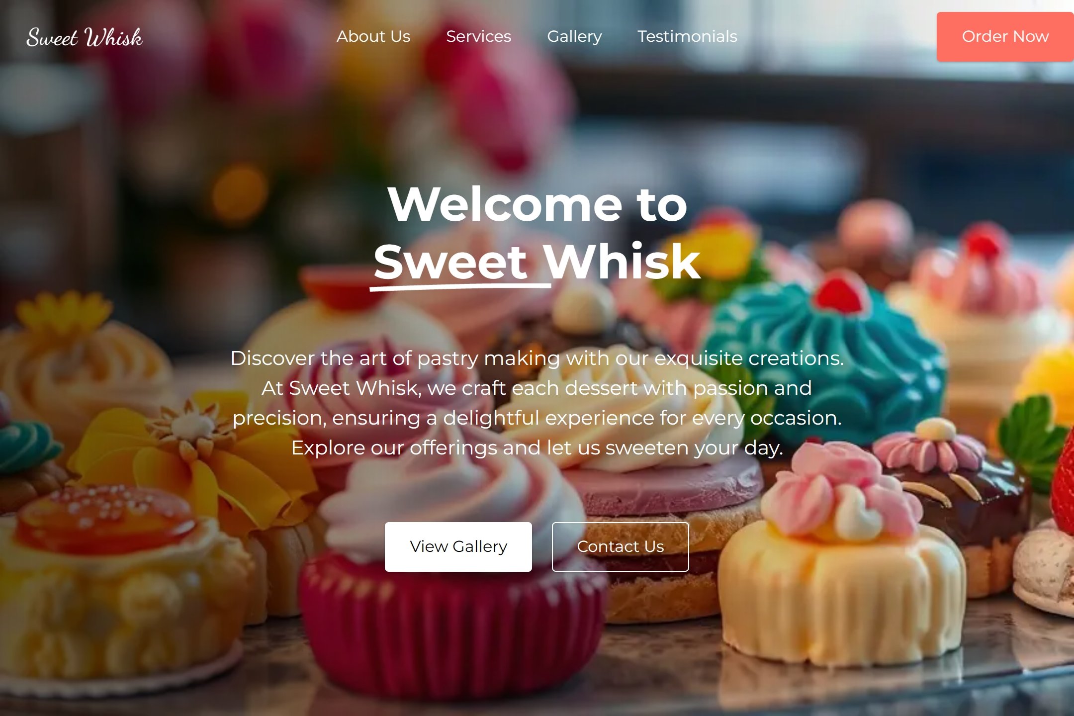 Pastry chef website template