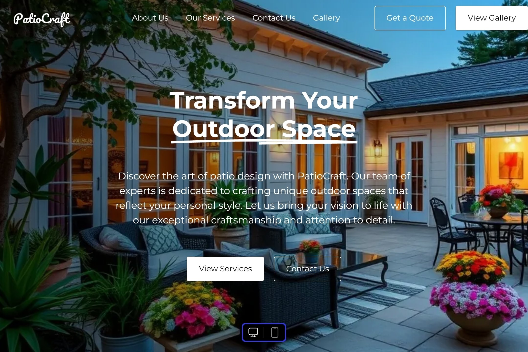 Patio builder website template