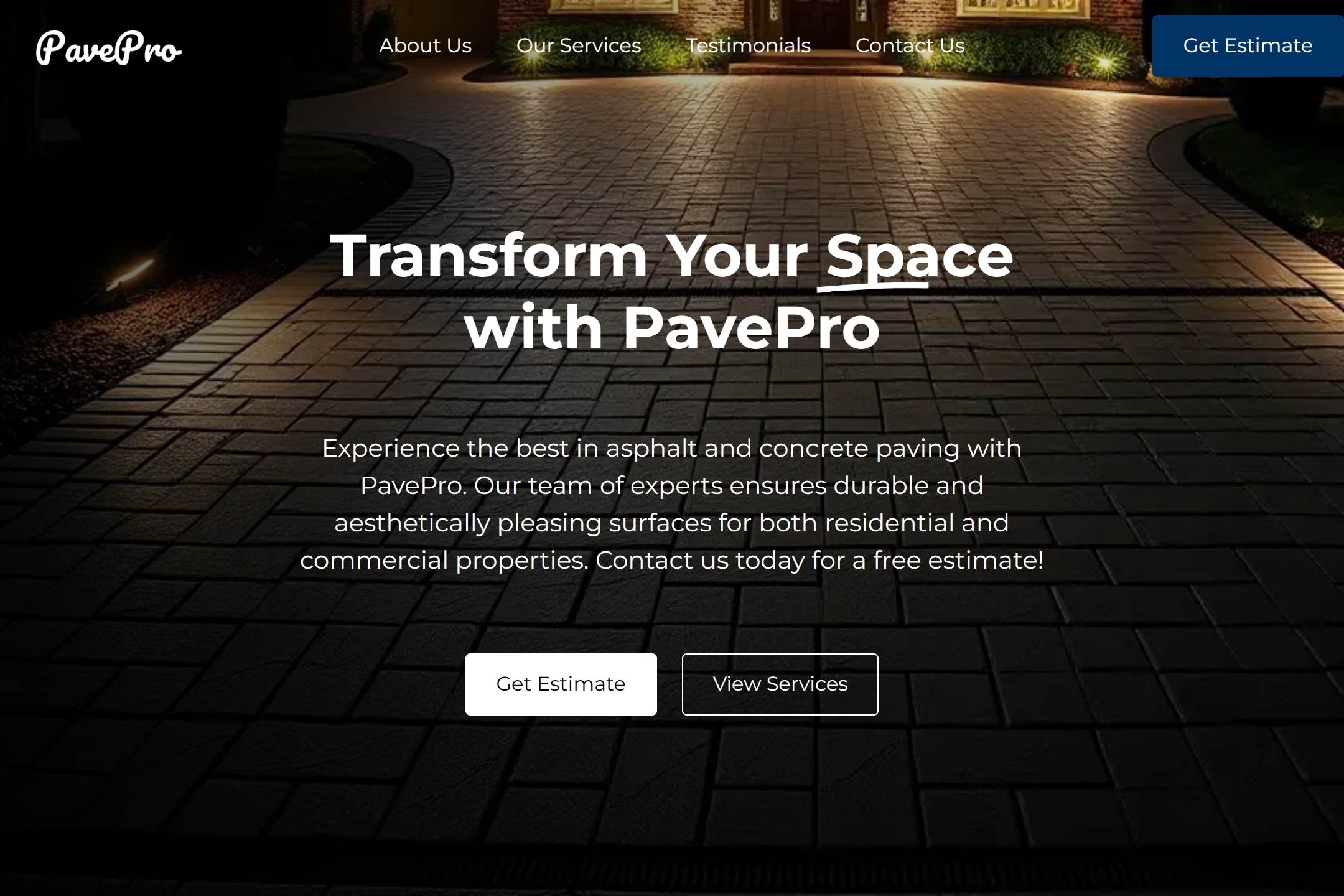 Paving contractor website template