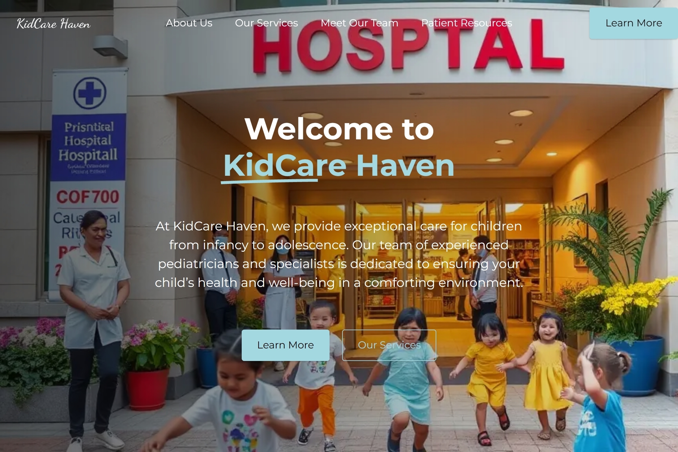 Pediatric hospital website template