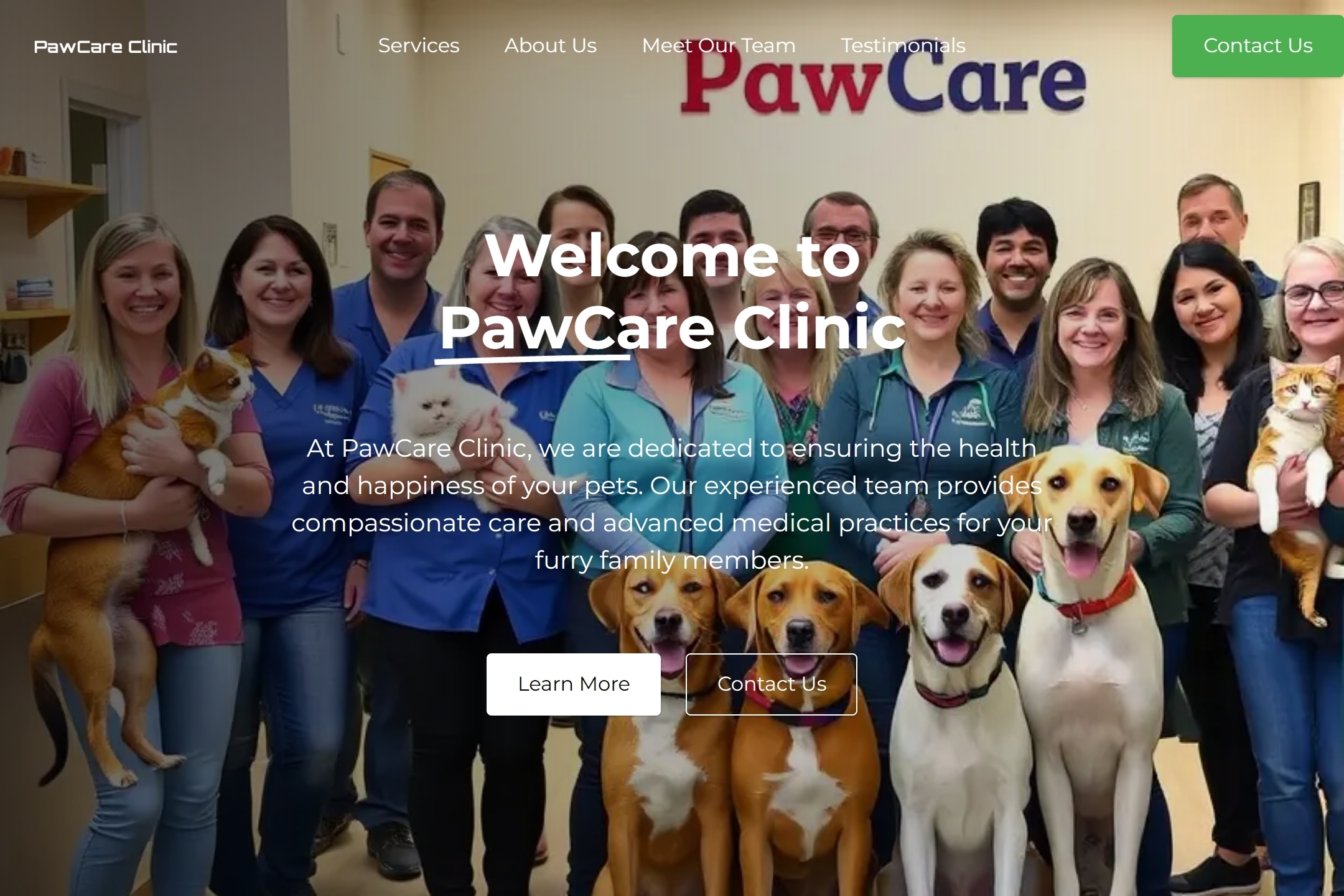 Pet doctor website template