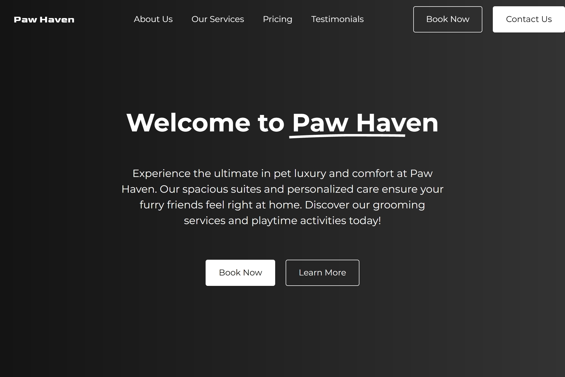 Pet hotel website template