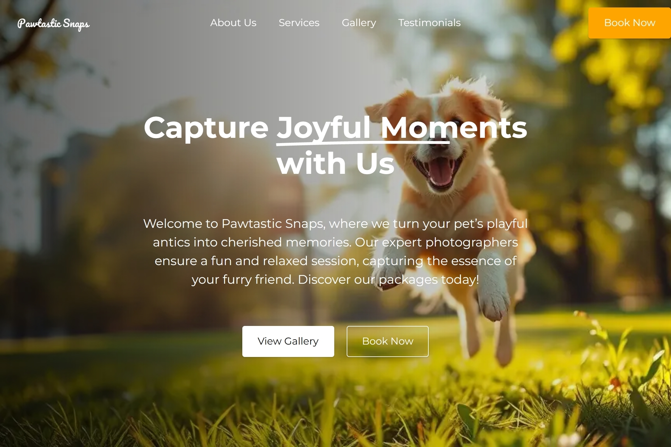 Pet photographer website template